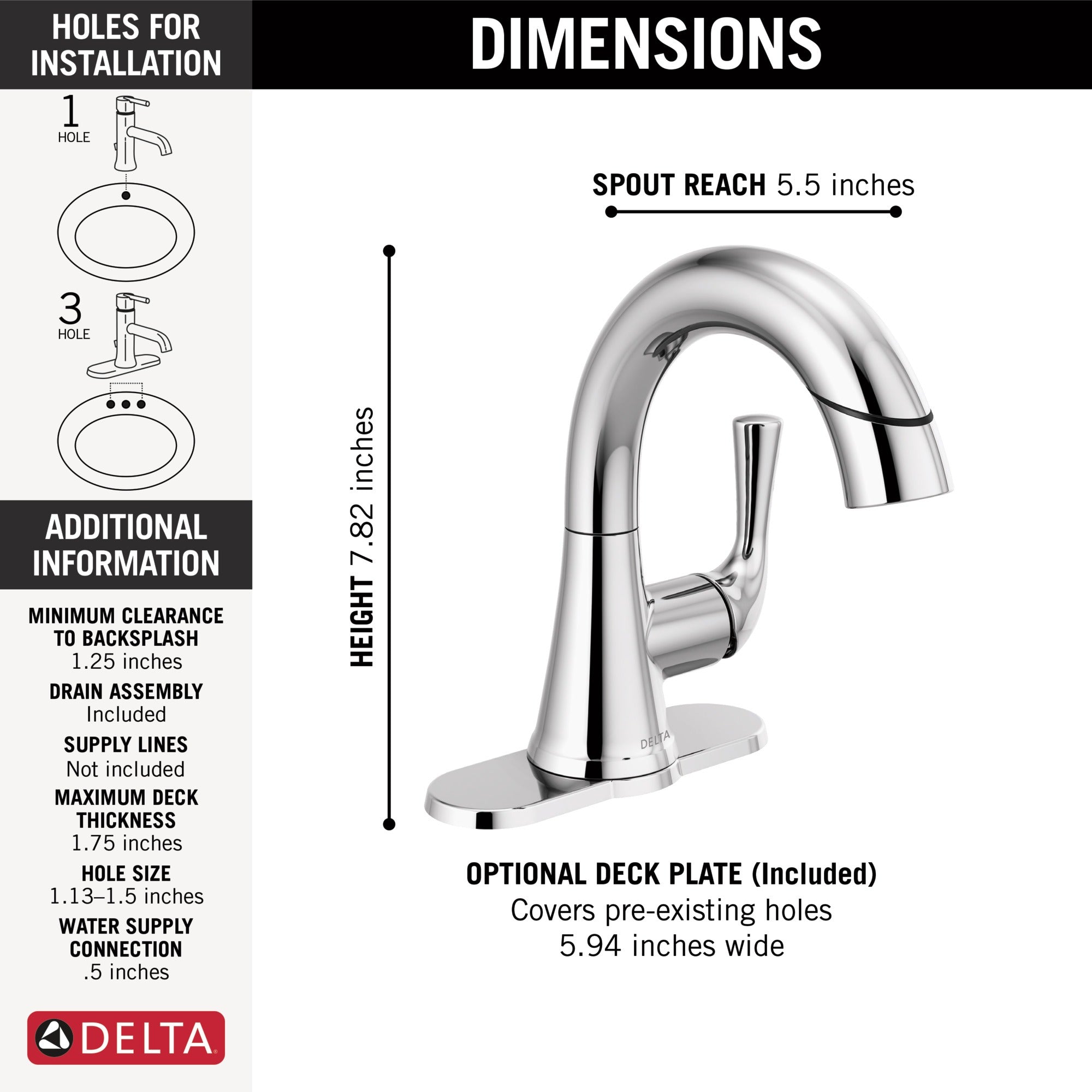 Delta Kayra® Single Handle Pull-Down Bathroom Faucet