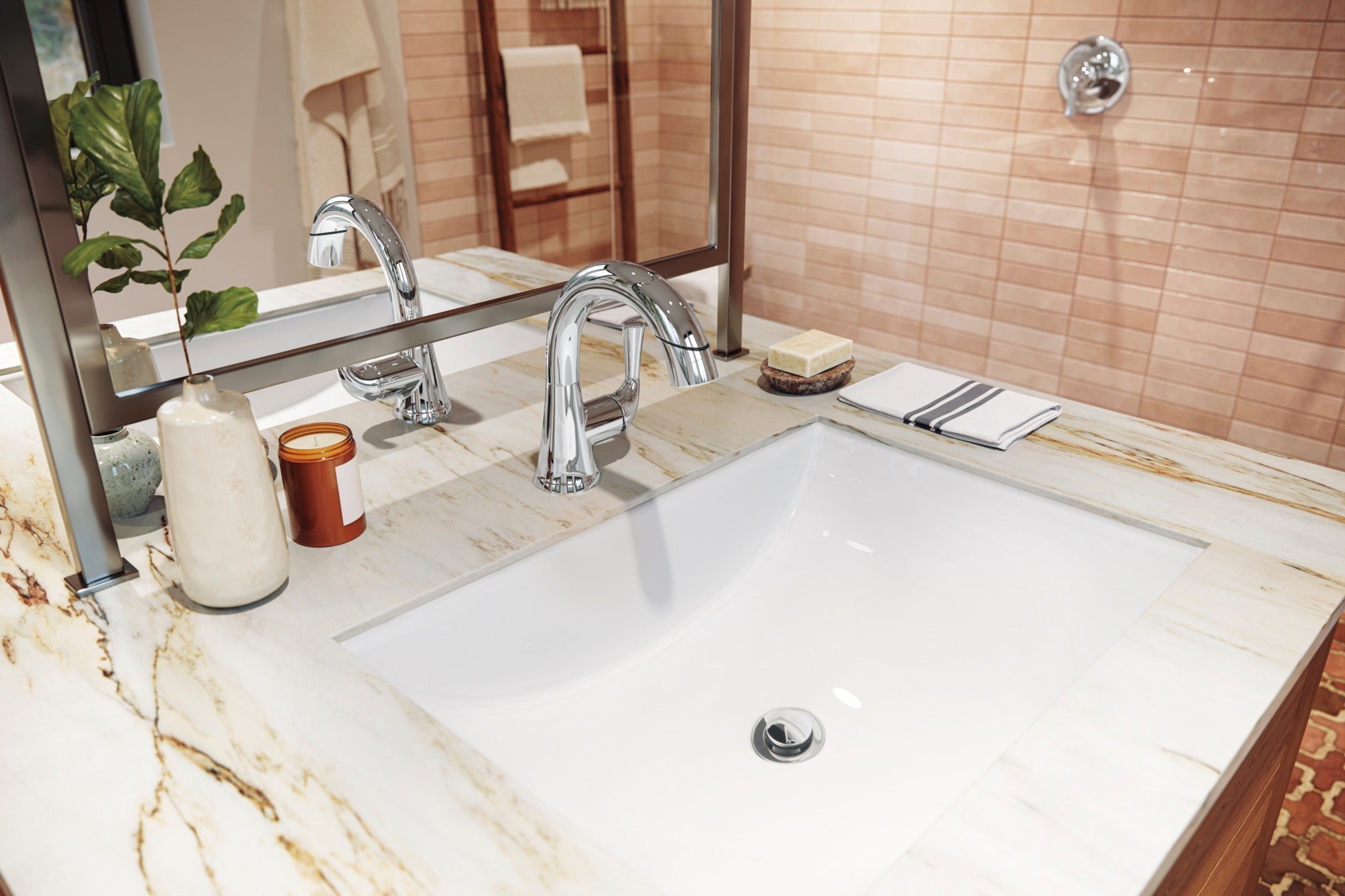 Delta Kayra® Single Handle Pull-Down Bathroom Faucet