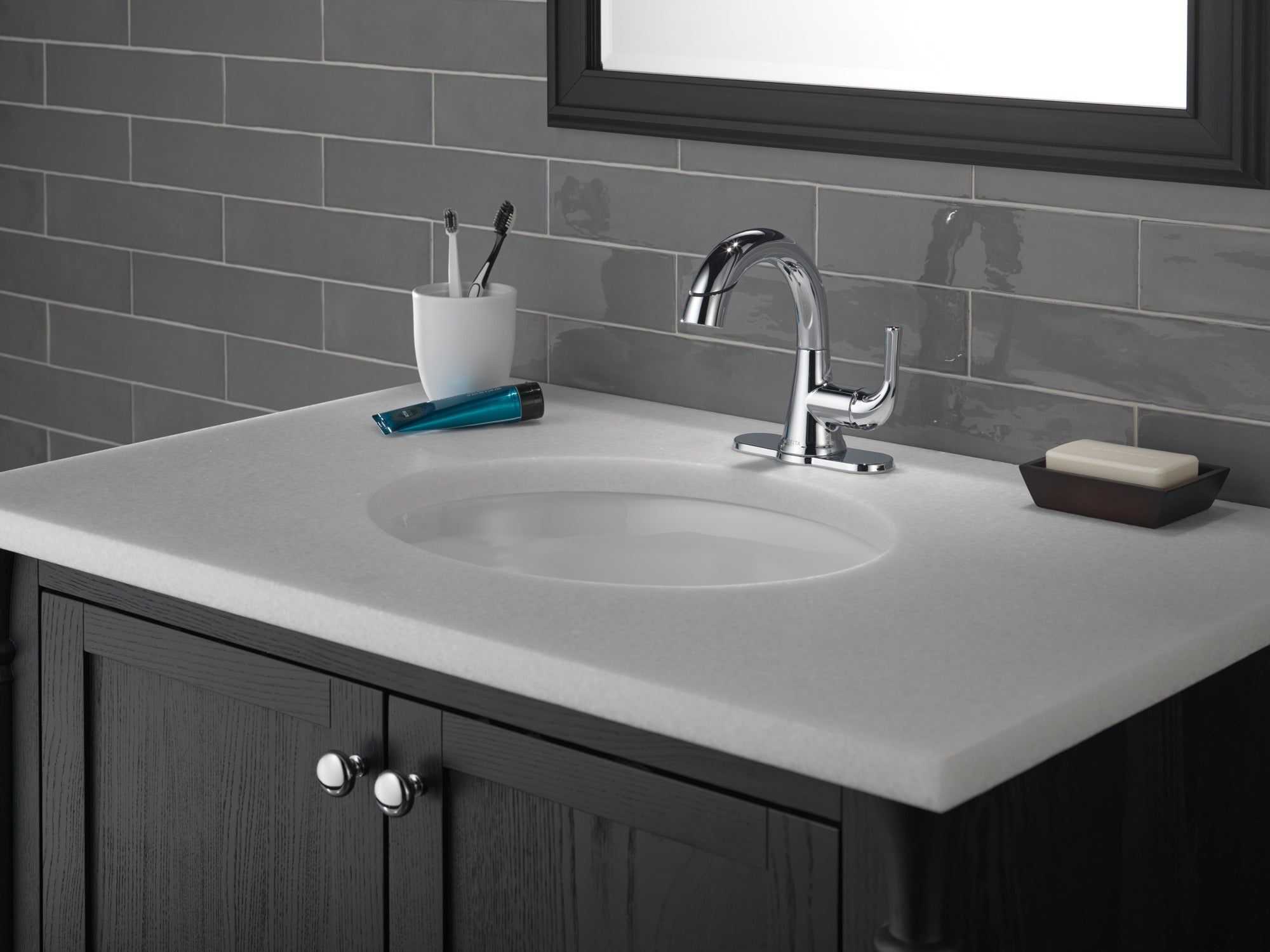 Delta Kayra® Single Handle Pull-Down Bathroom Faucet