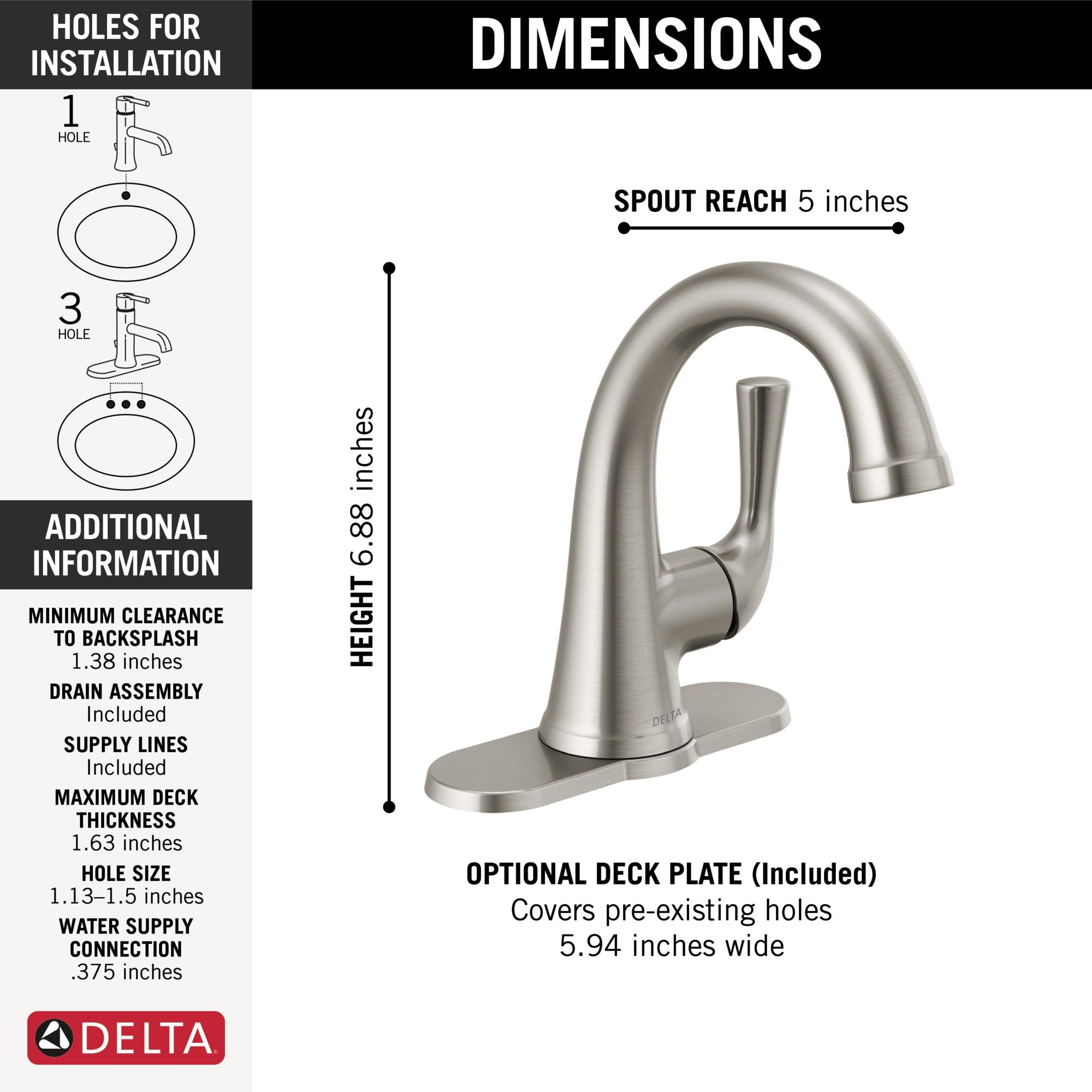 Delta Kayra® Single Handle Bathroom Faucet