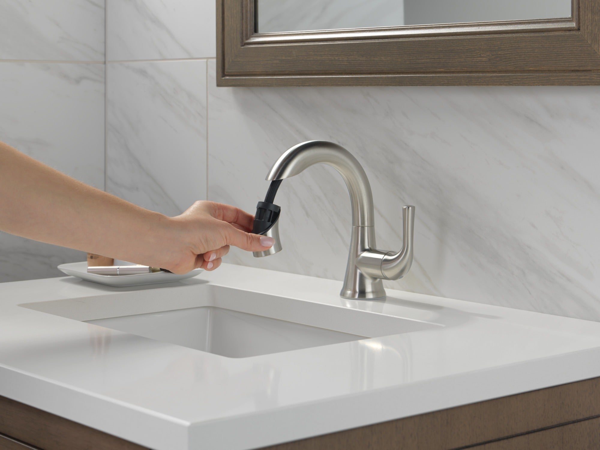Delta Kayra® Single Handle Pull-Down Bathroom Faucet