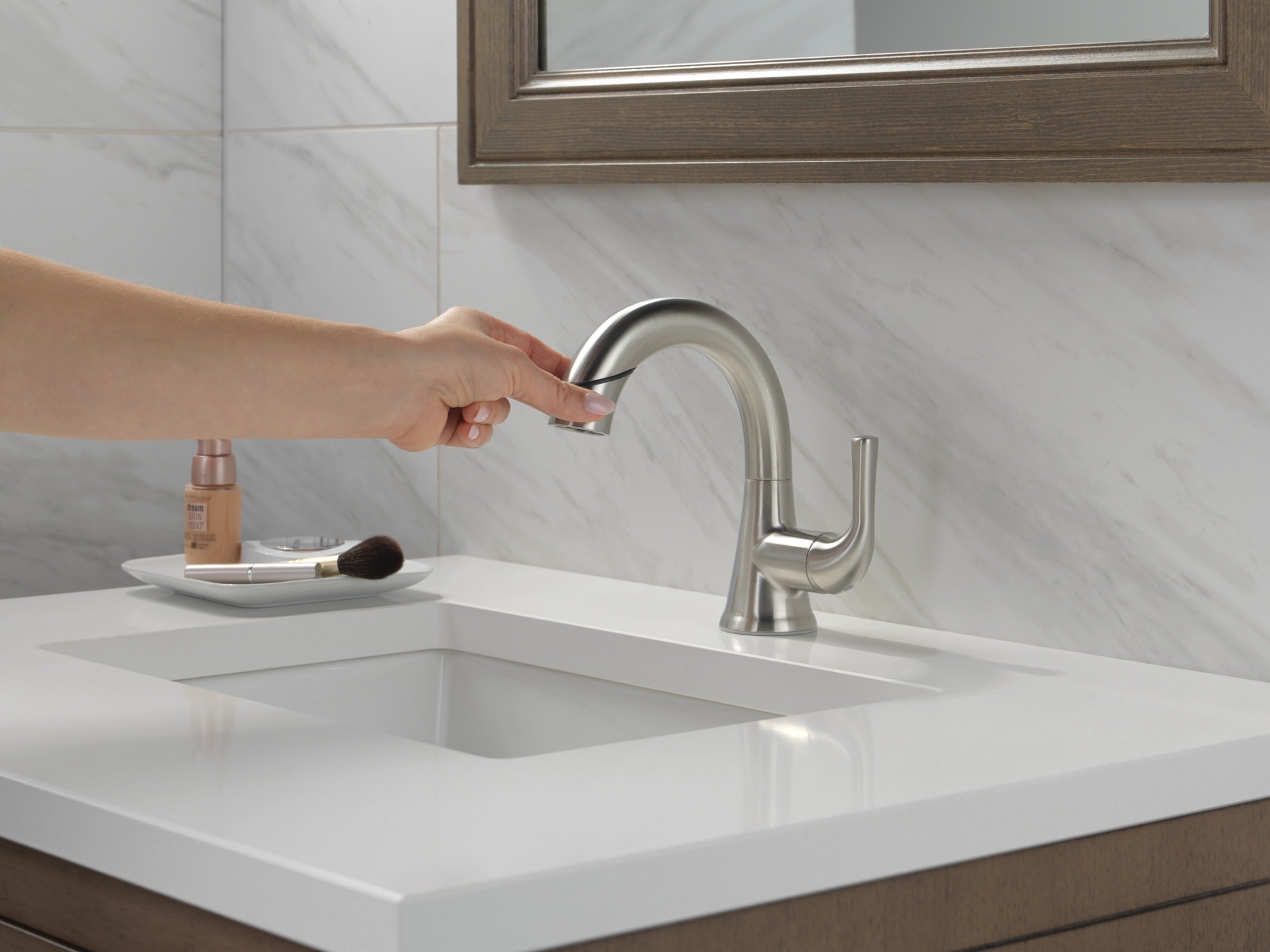 Delta Kayra® Single Handle Pull-Down Bathroom Faucet