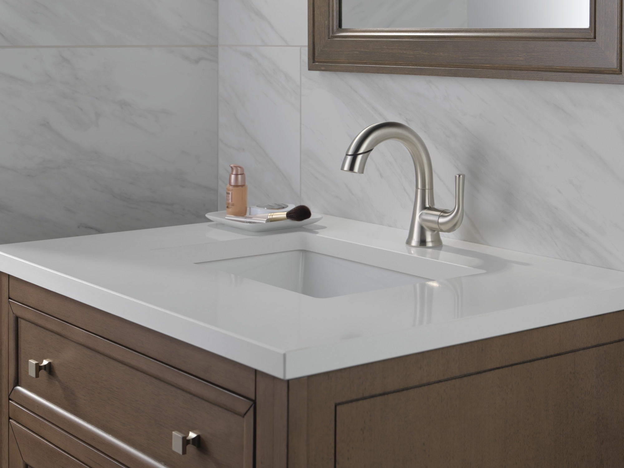 Delta Kayra® Single Handle Pull-Down Bathroom Faucet