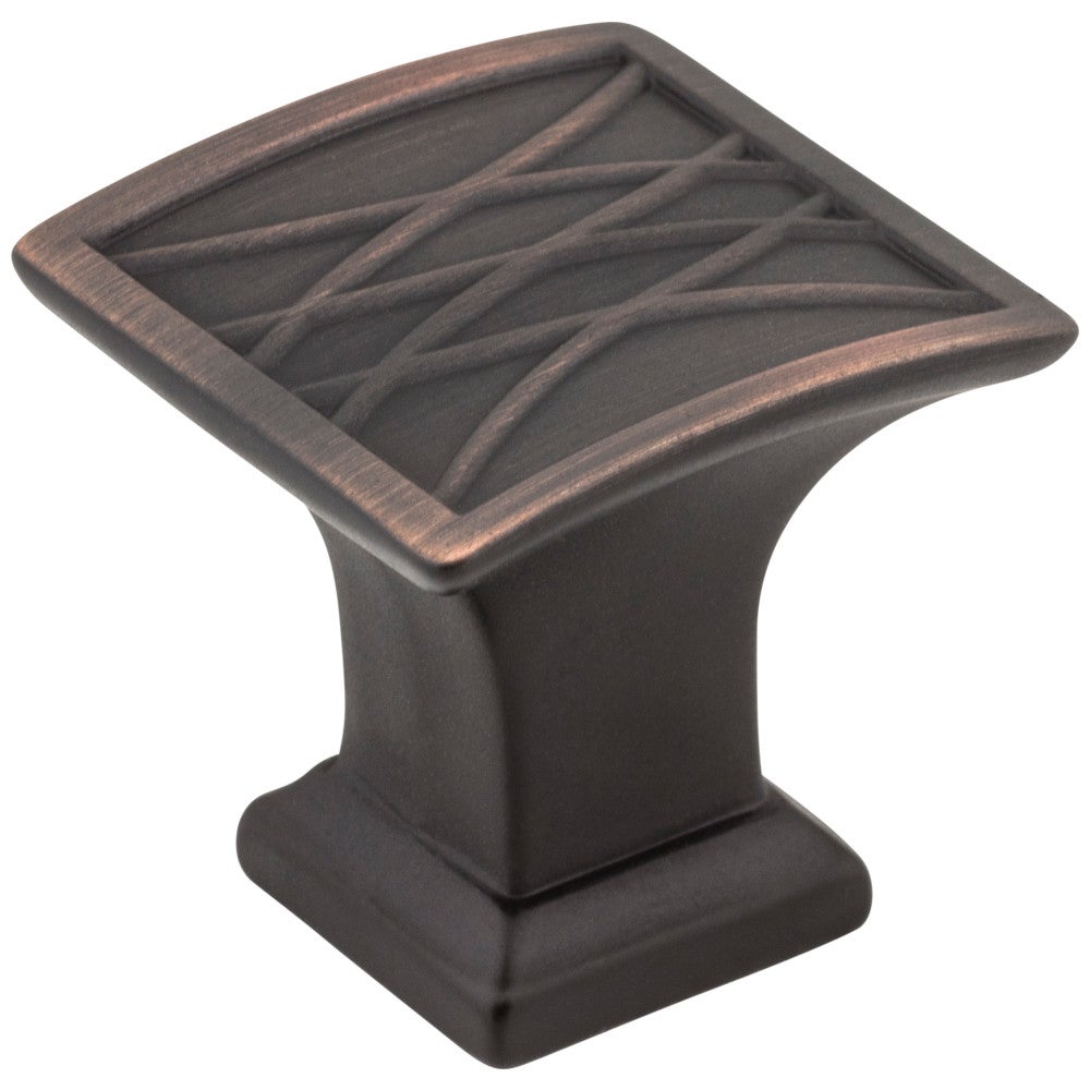 Hardware Resources 1-1/4" Overall Length Brushed Pewter Square Geometric Pattern Aberdeen Cabinet Knob