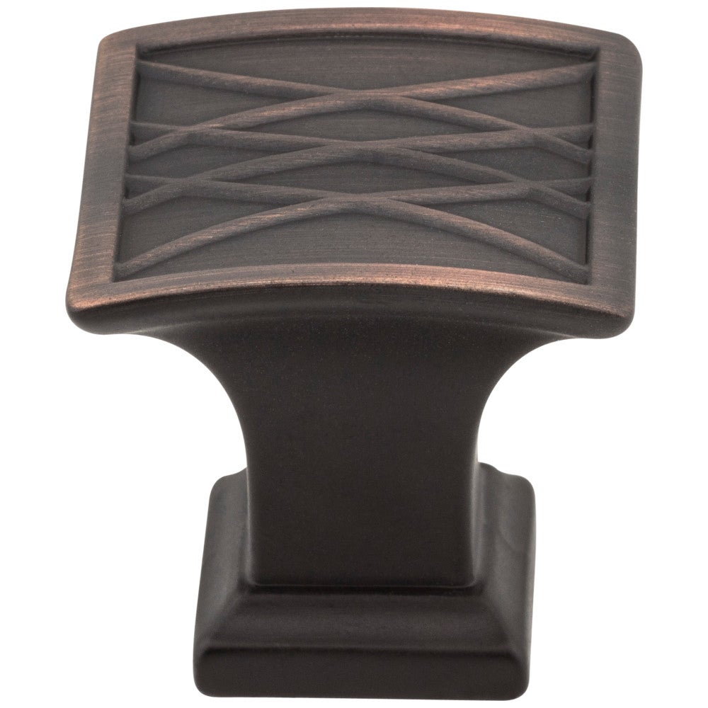 Hardware Resources 1-1/4" Overall Length Brushed Pewter Square Geometric Pattern Aberdeen Cabinet Knob
