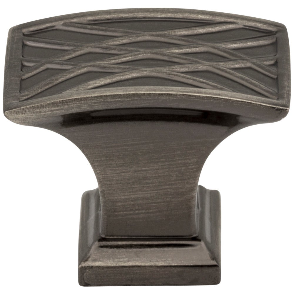 Hardware Resources 1-1/2" Overall Length Satin Nickel Rectangle Geometric Pattern Aberdeen Cabinet Knob