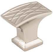 Hardware Resources 1-1/2" Overall Length Satin Nickel Rectangle Geometric Pattern Aberdeen Cabinet Knob