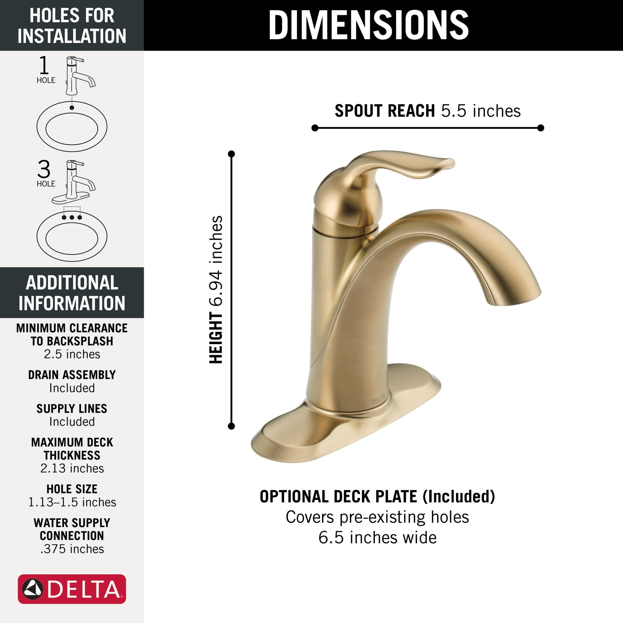 Delta Lahara® Single Handle Bathroom Faucet