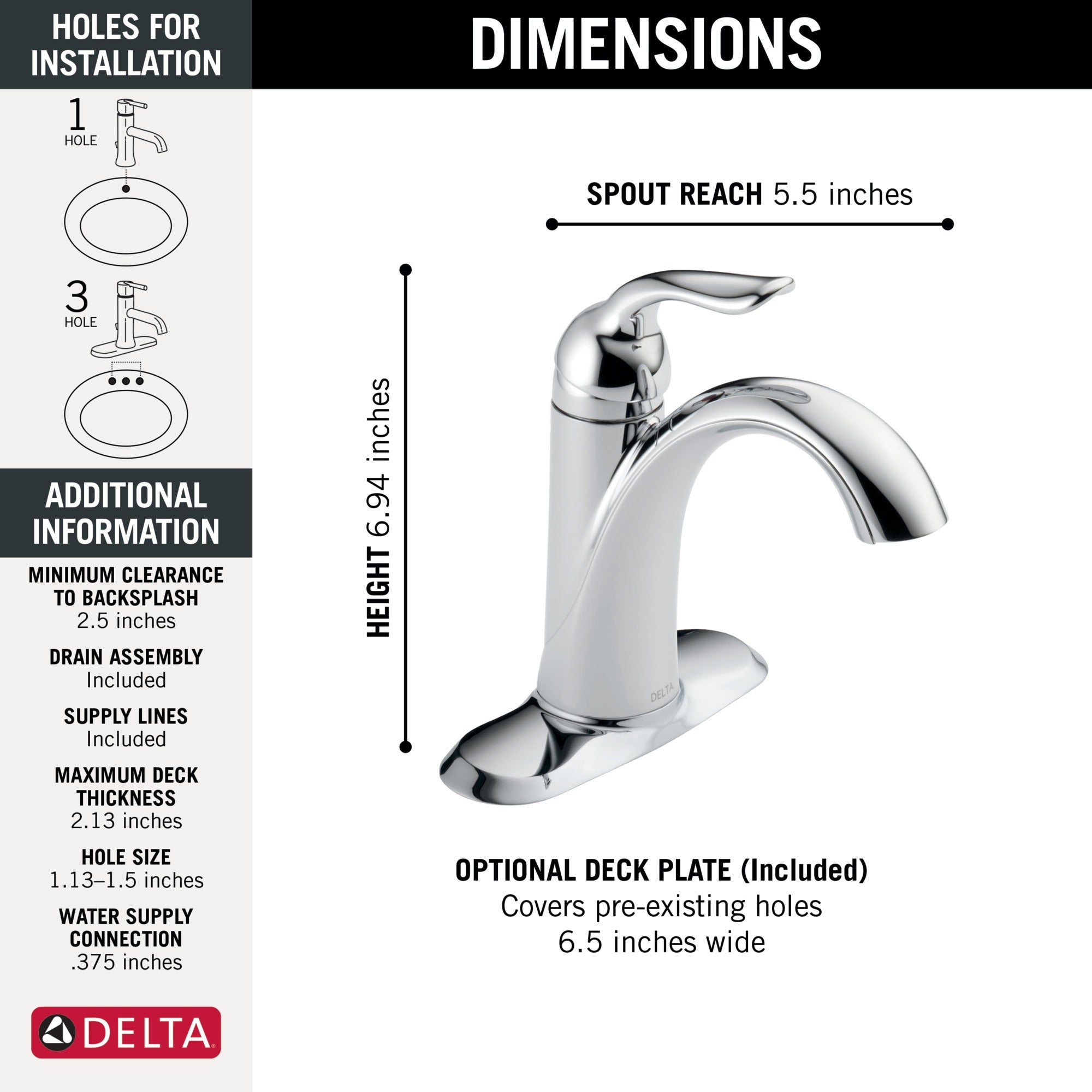 Delta Lahara® Single Handle Bathroom Faucet