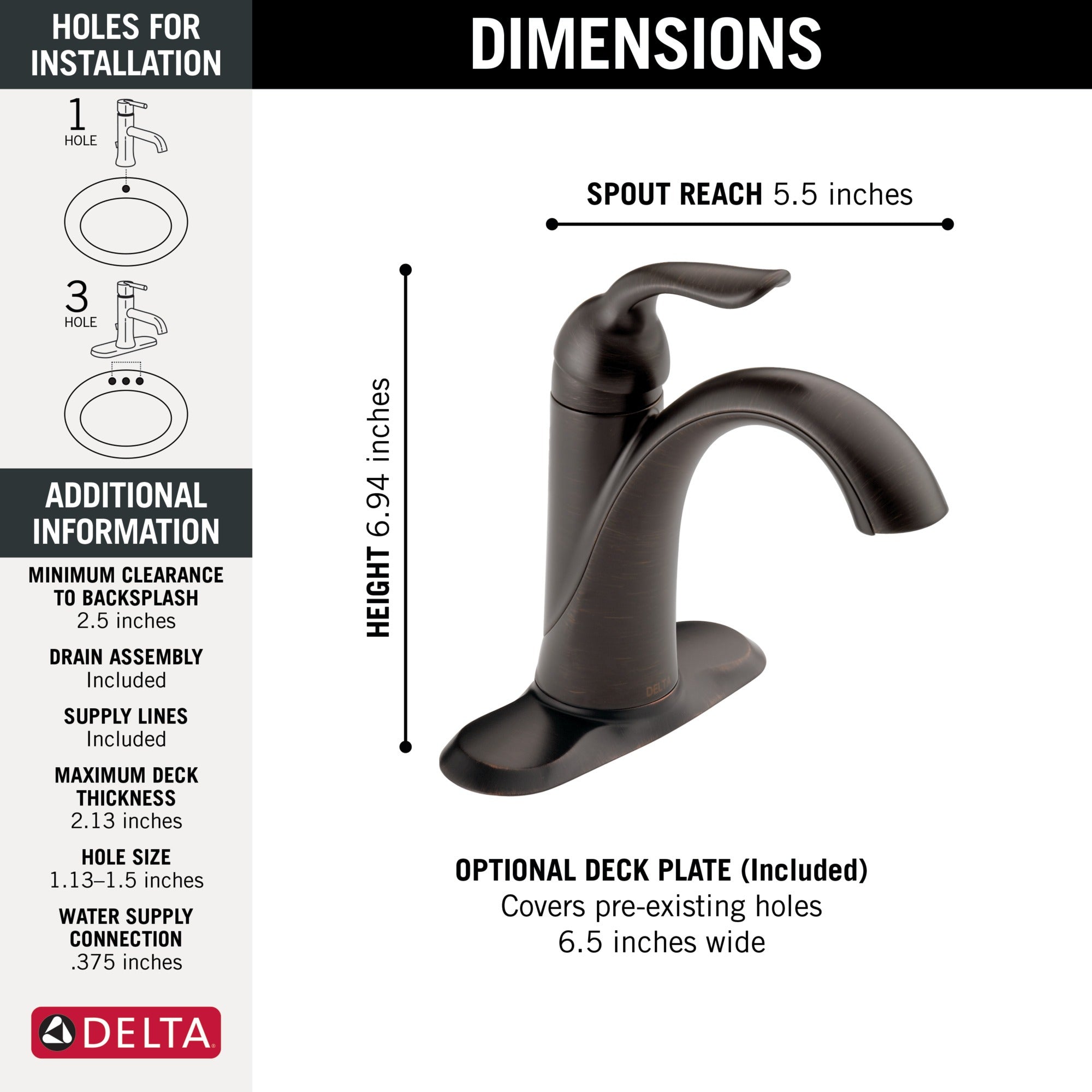 Delta Lahara® Single Handle Bathroom Faucet