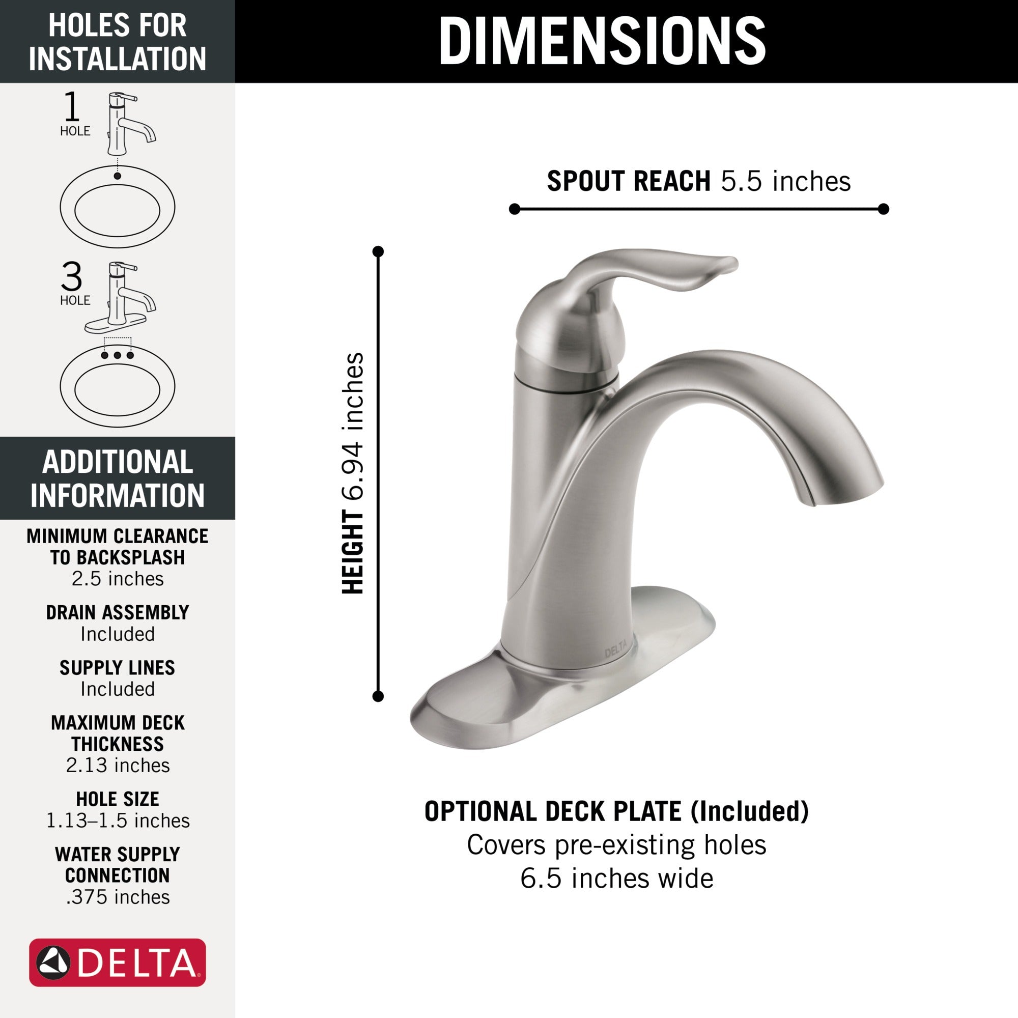 Delta Lahara® Single Handle Bathroom Faucet