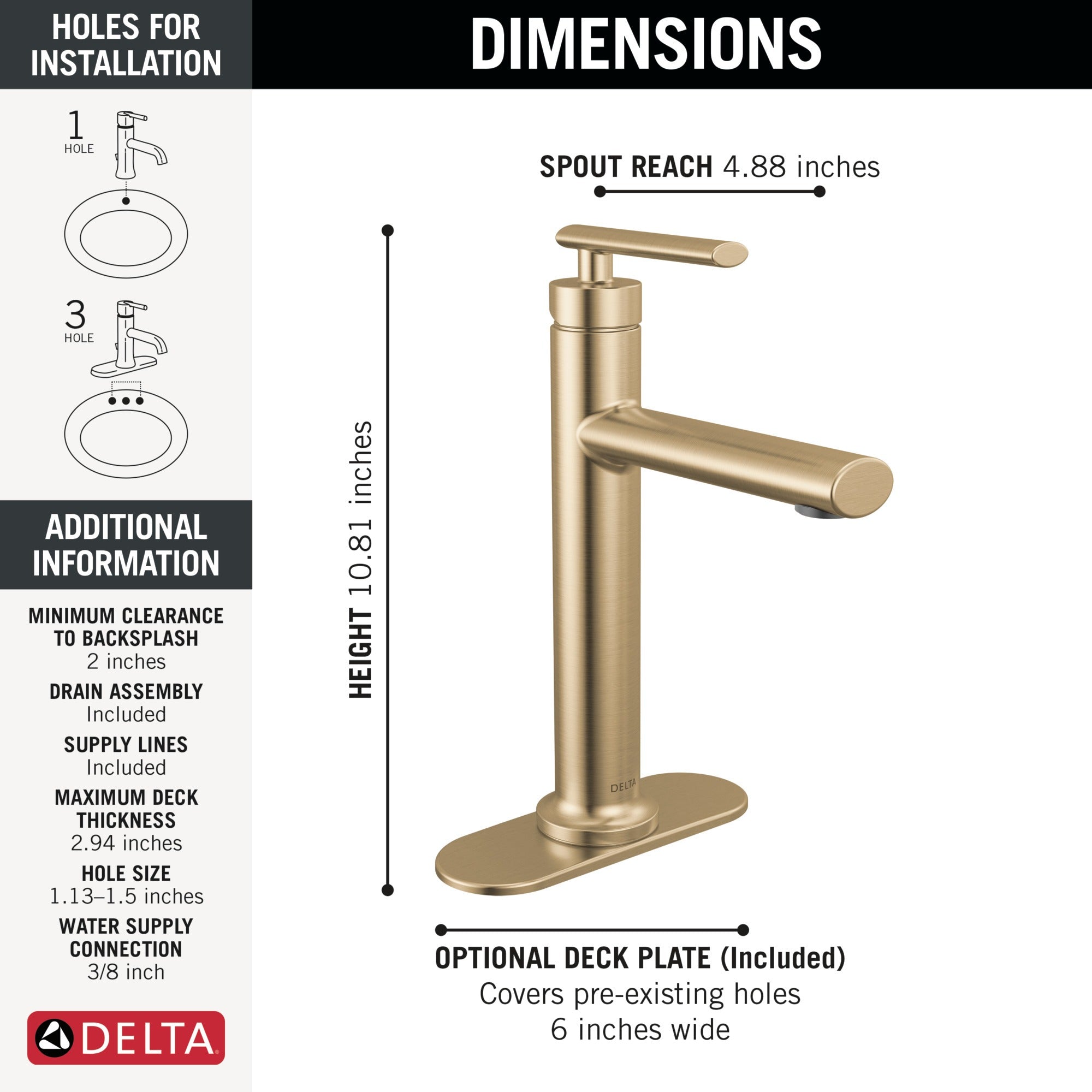 Delta Altado™ Single Handle Bathroom Faucet