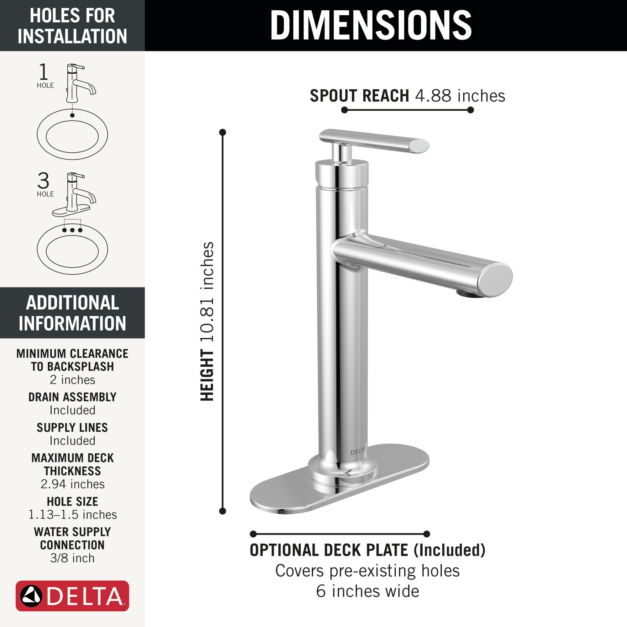 Delta Altado™ Single Handle Bathroom Faucet