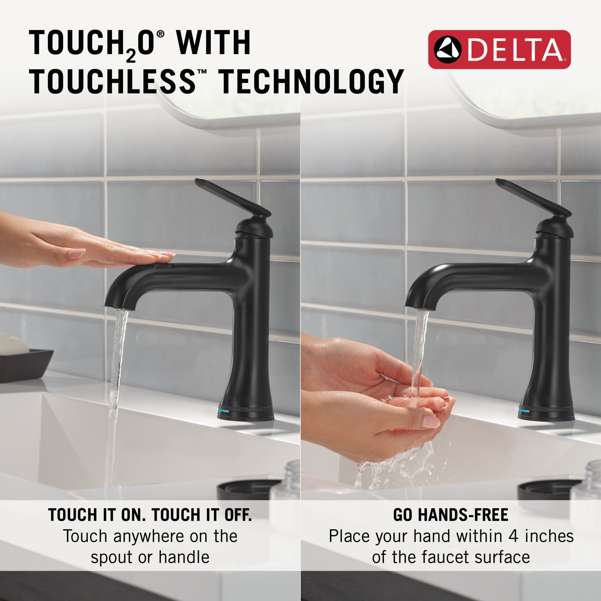 Delta Bonacci™ Single Handle Bathroom Faucet with Touch20 with Touchless Technology