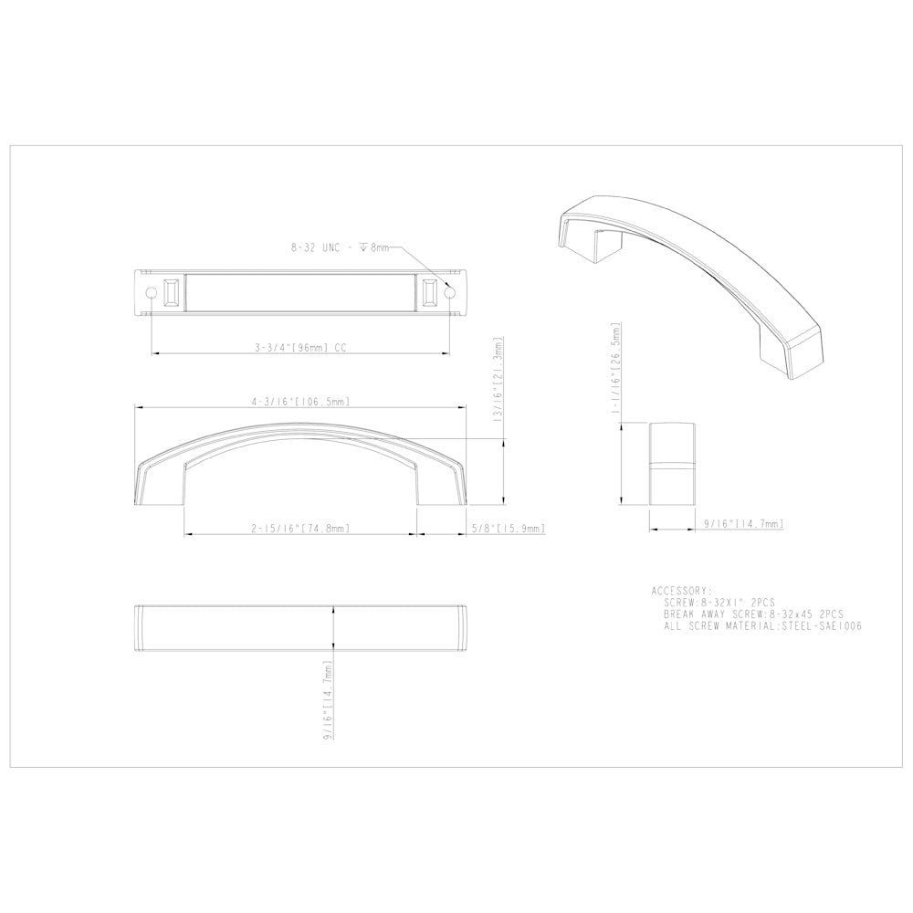 Hardware Resources 96 mm Center-to-Center Satin Nickel Merrick Cabinet Pull