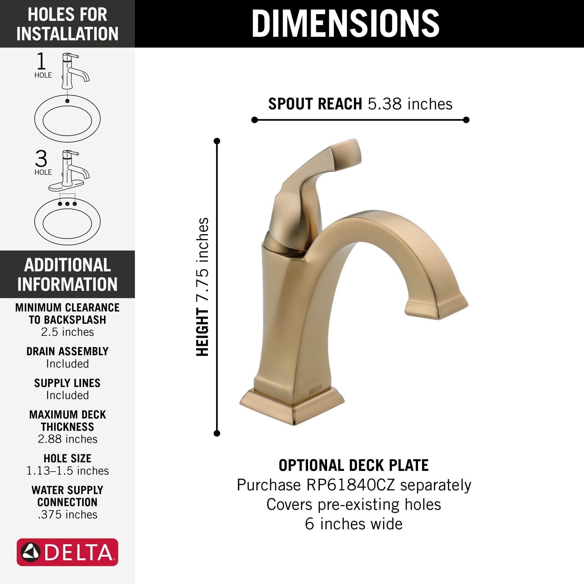 Delta Dryden™ Single Handle Bathroom Faucet