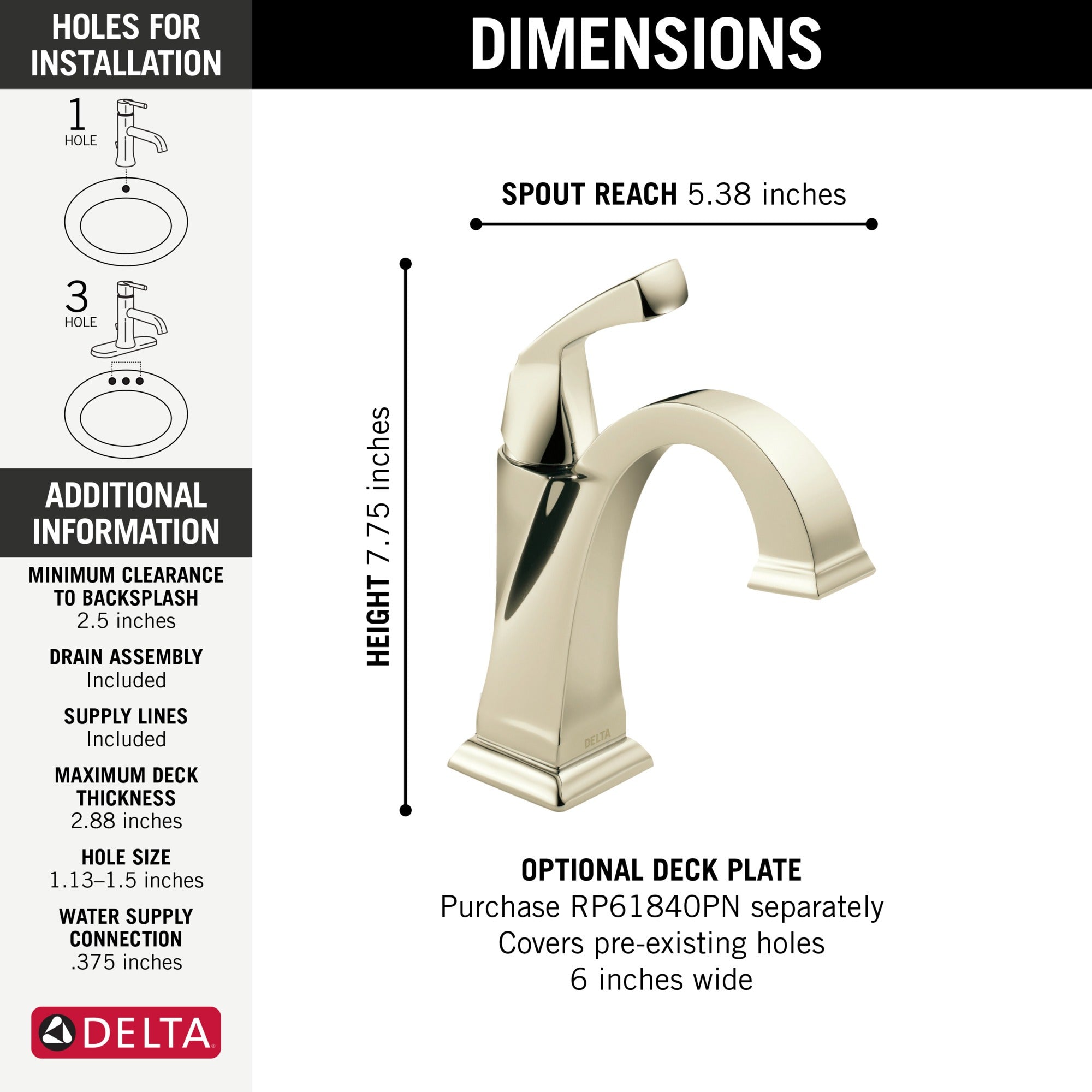 Delta Dryden™ Single Handle Bathroom Faucet