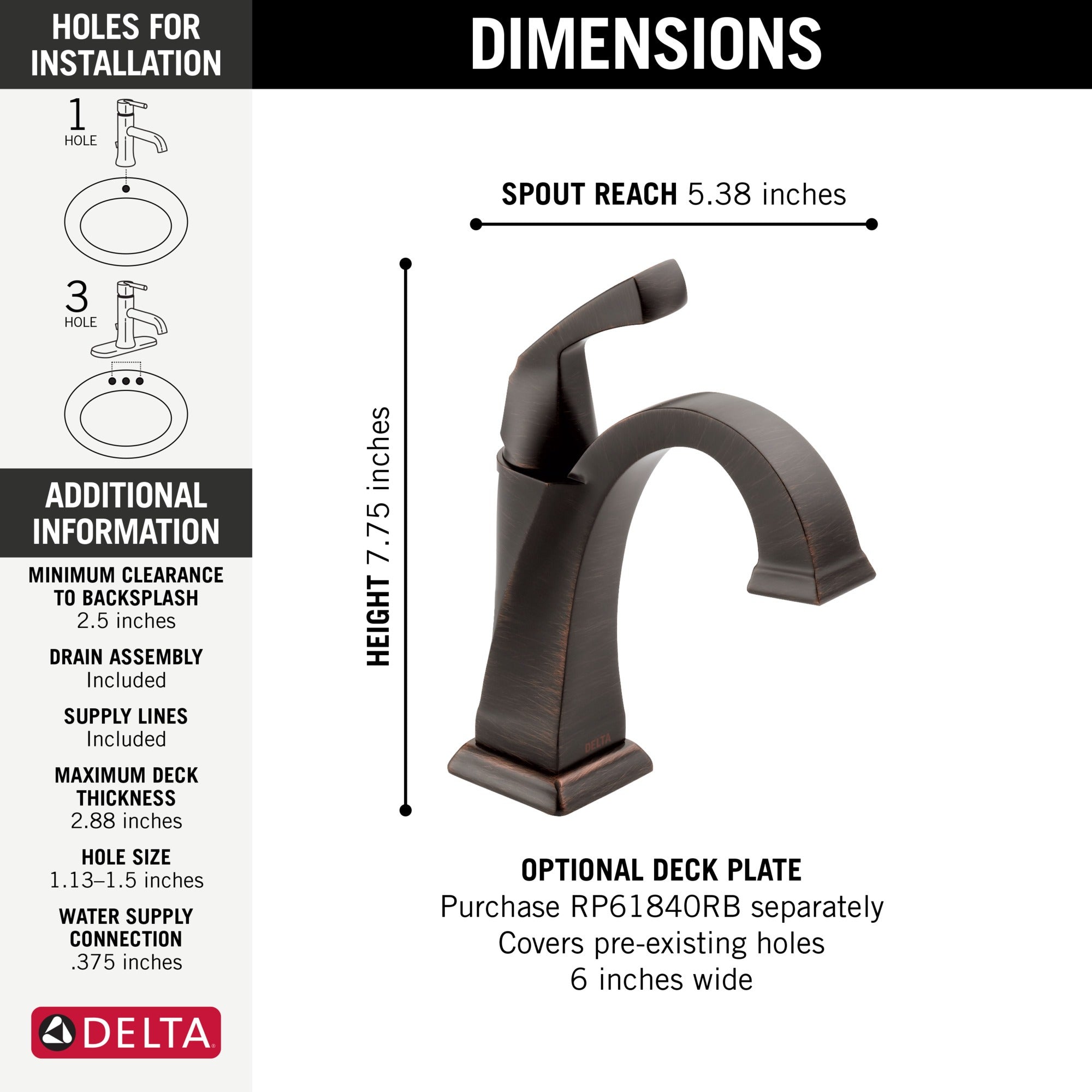 Delta Dryden™ Single Handle Bathroom Faucet