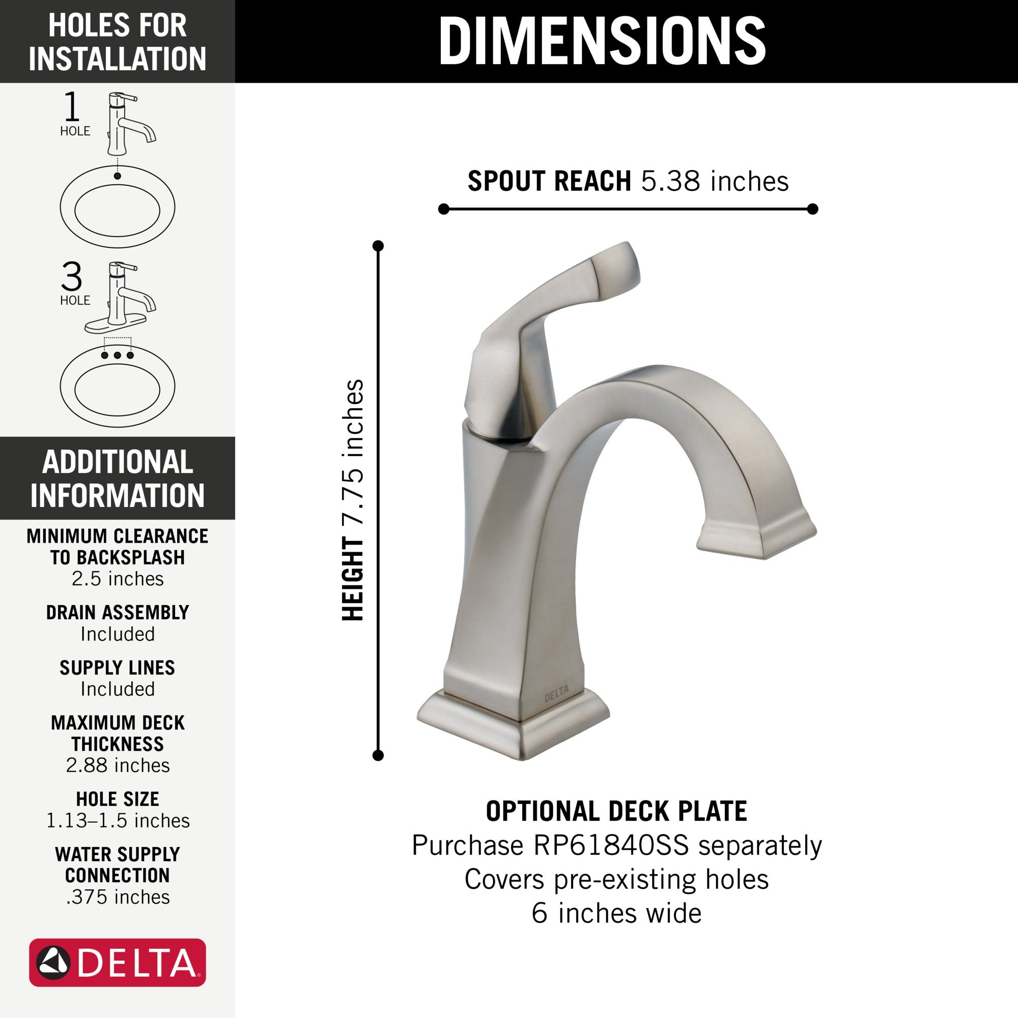 Delta Dryden™ Single Handle Bathroom Faucet