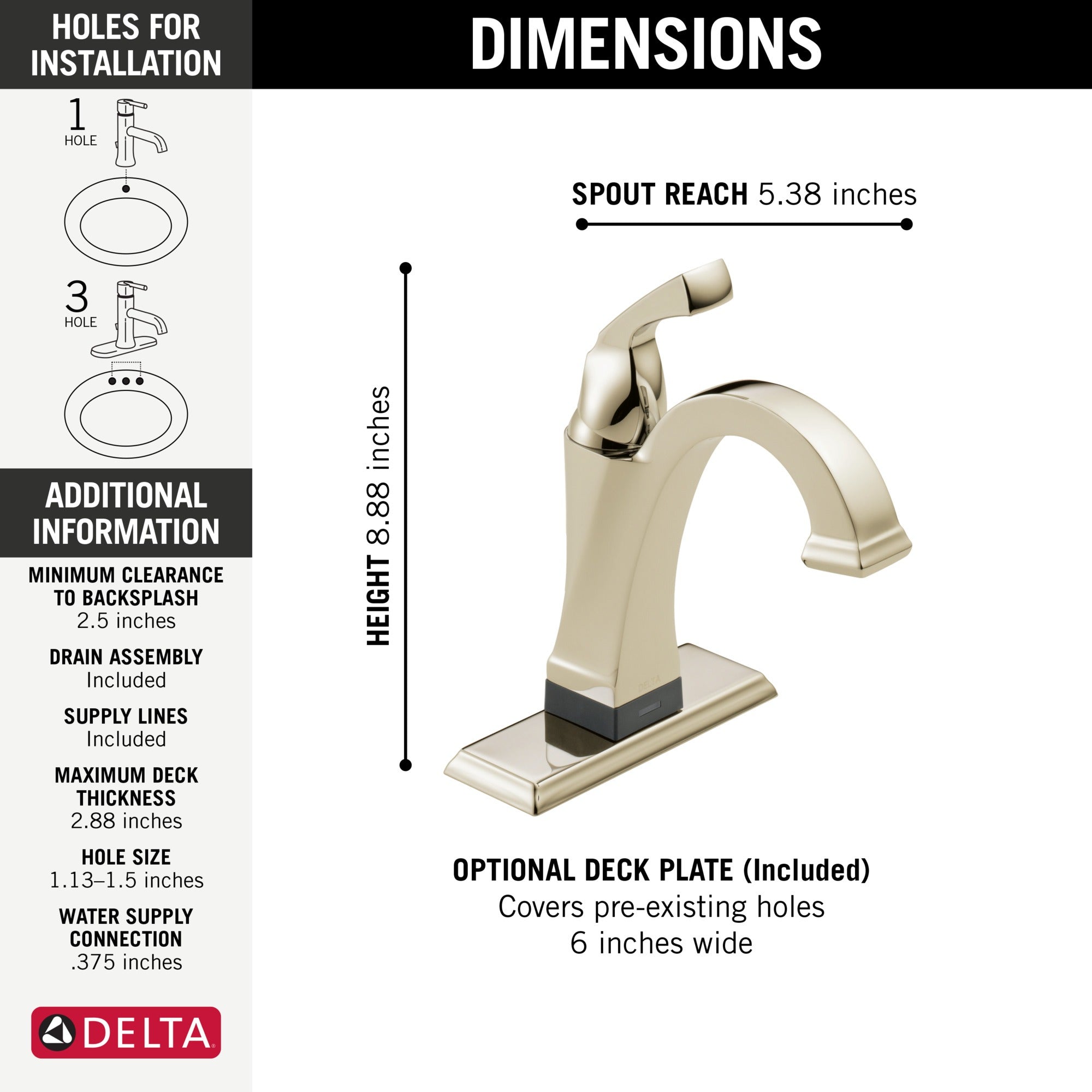 Delta Dryden™ Touch2O® Bathroom Faucet with Touchless Technology