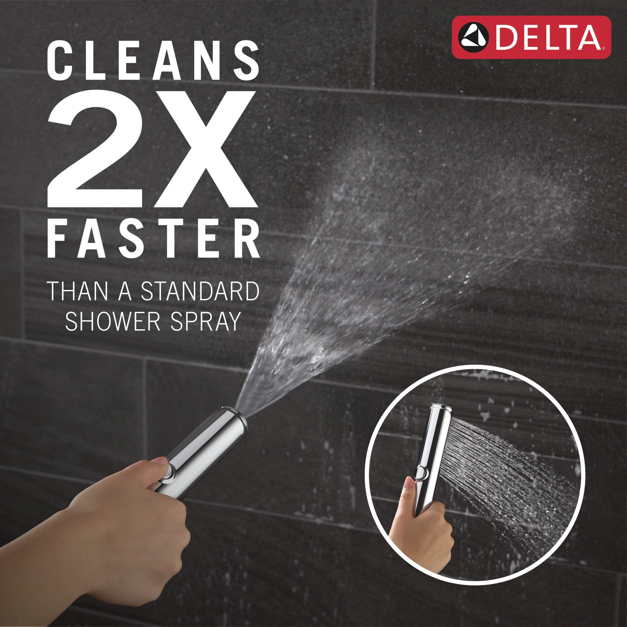 Delta Universal Showering Components 2-Setting Hand Shower with ProClean™ Spray – Wall Mount