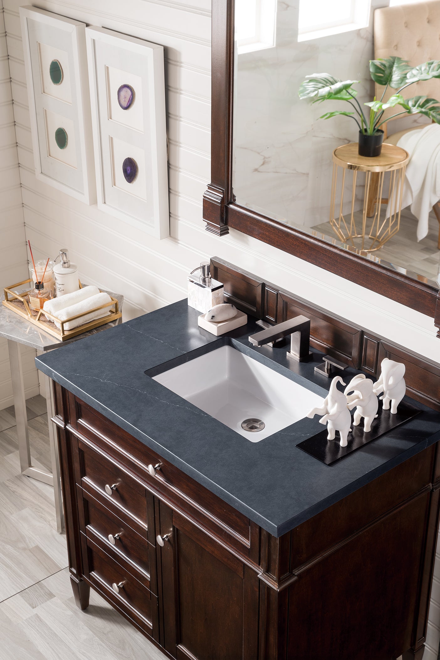James Martin Brittany 36" Single Vanity in Burnished Mahogany with 3cm Countertop