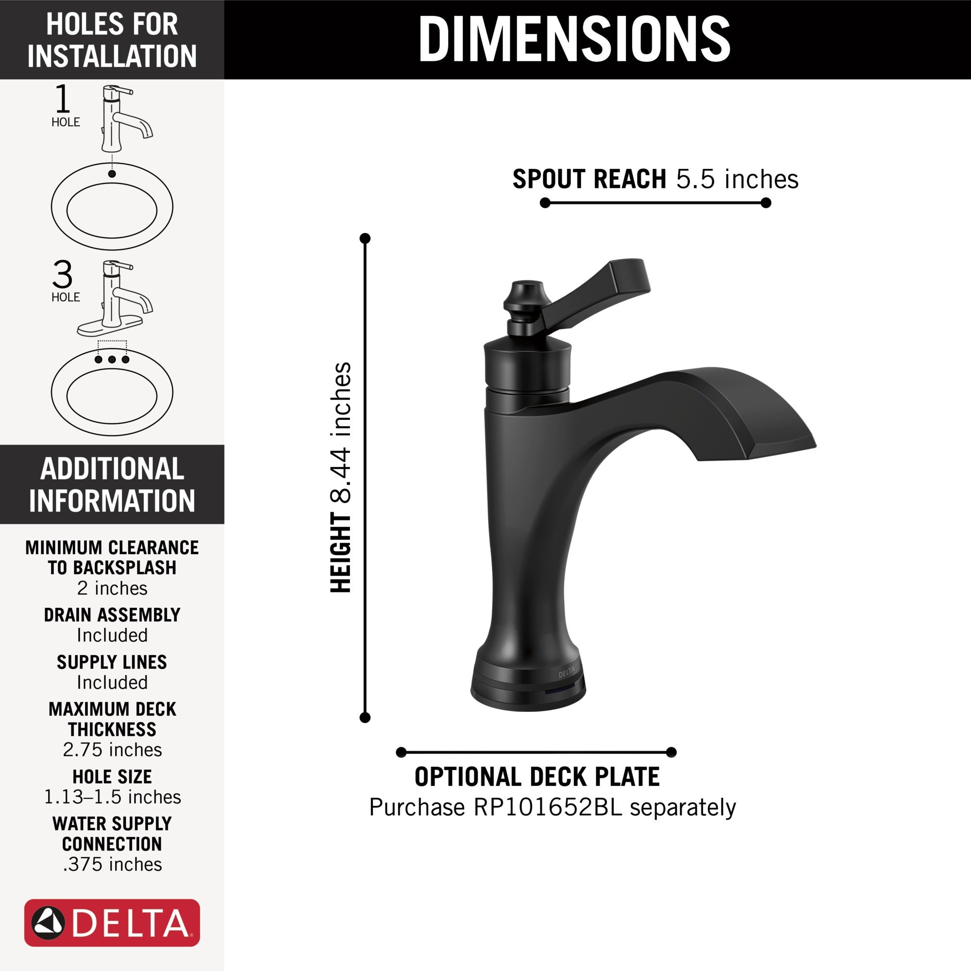 Delta Dorval™ Touch2O® Bathroom Faucet with Touchless Technology