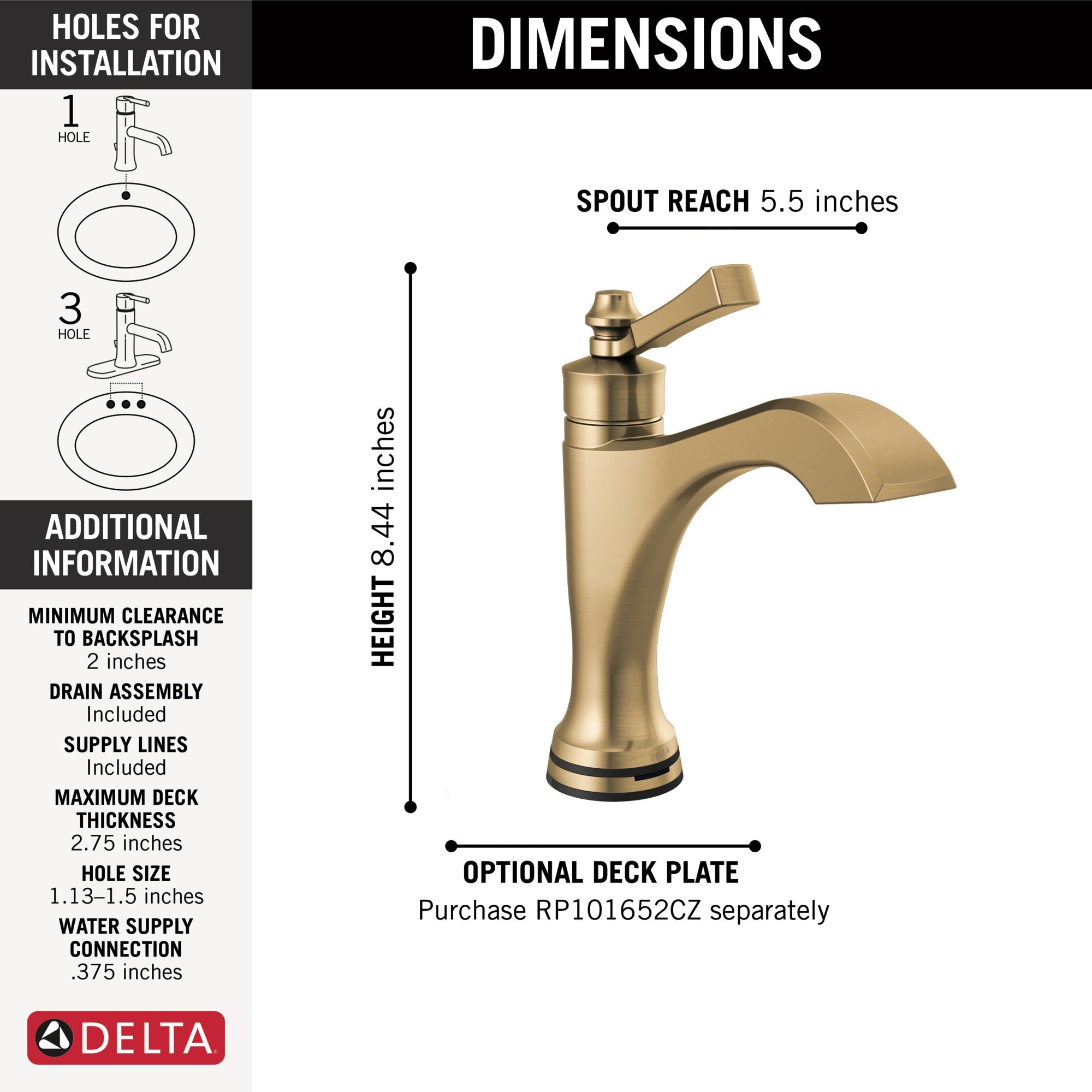 Delta Dorval™ Touch2O® Bathroom Faucet with Touchless Technology