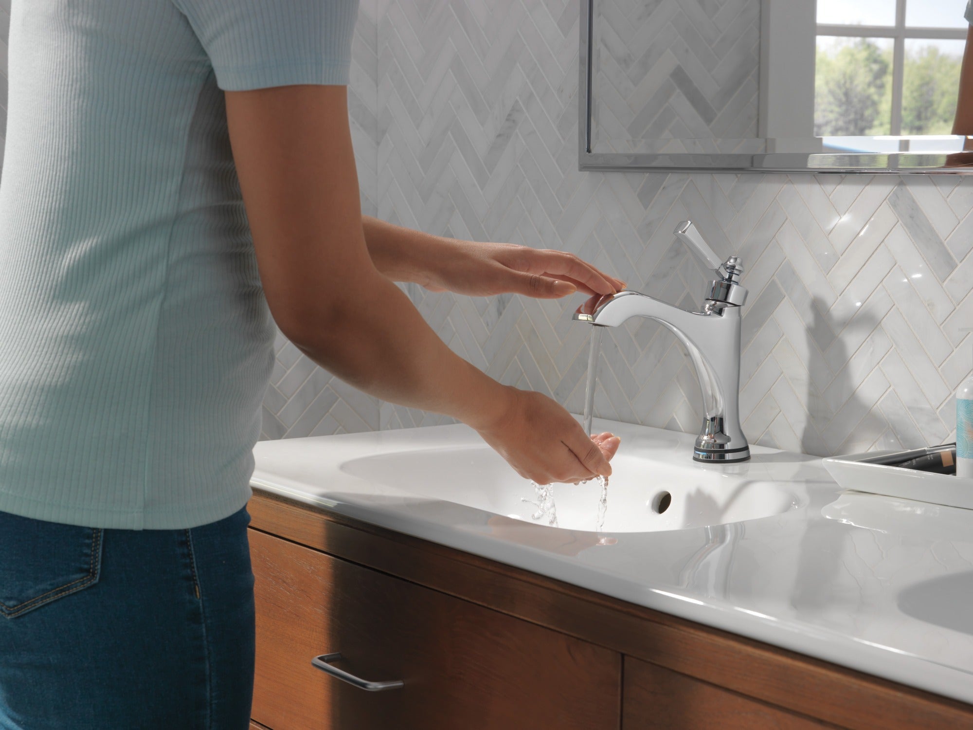 Delta Dorval™ Touch2O® Bathroom Faucet with Touchless Technology