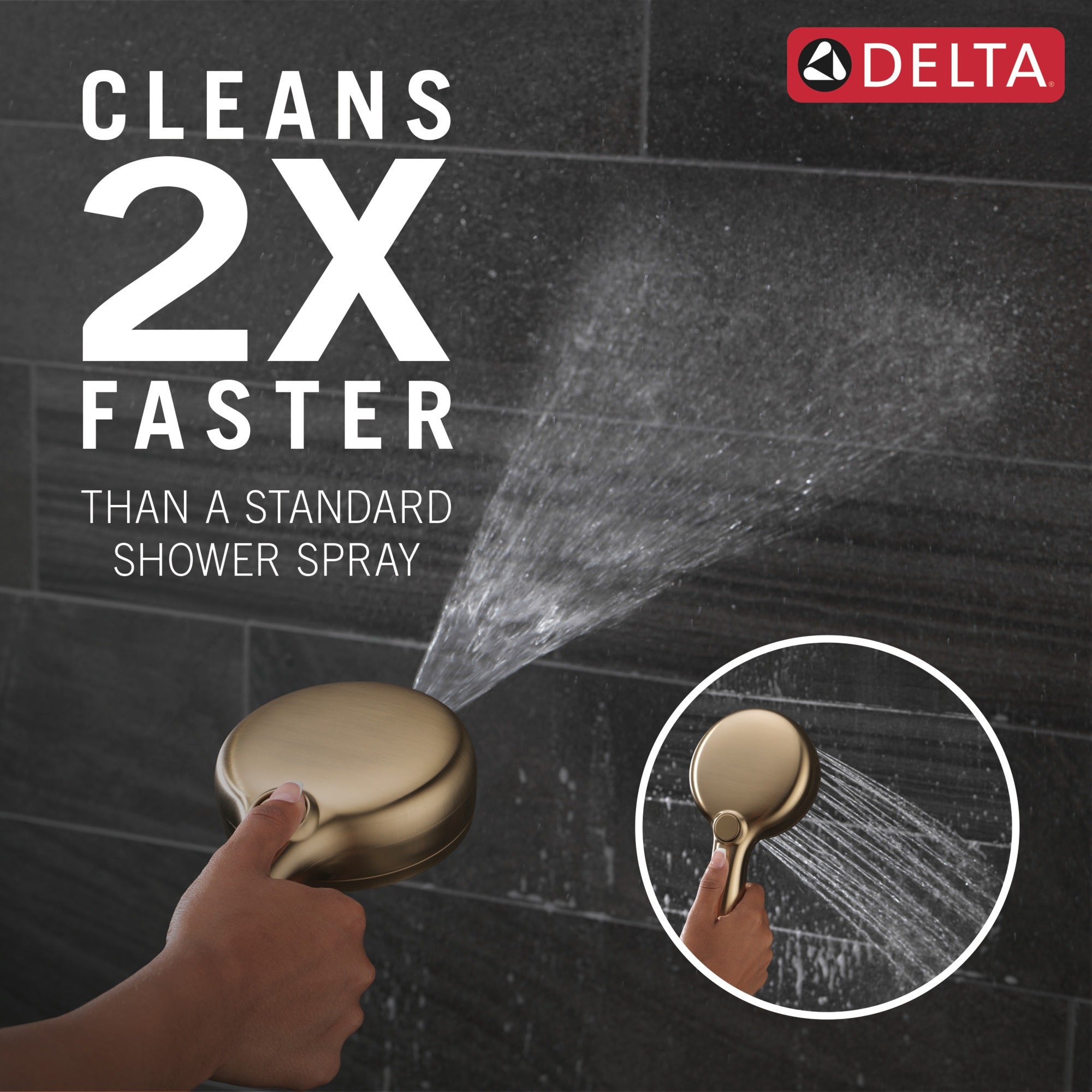 Delta Universal Showering Components 7-Setting Wall Mount Hand Shower with Cleaning Spray