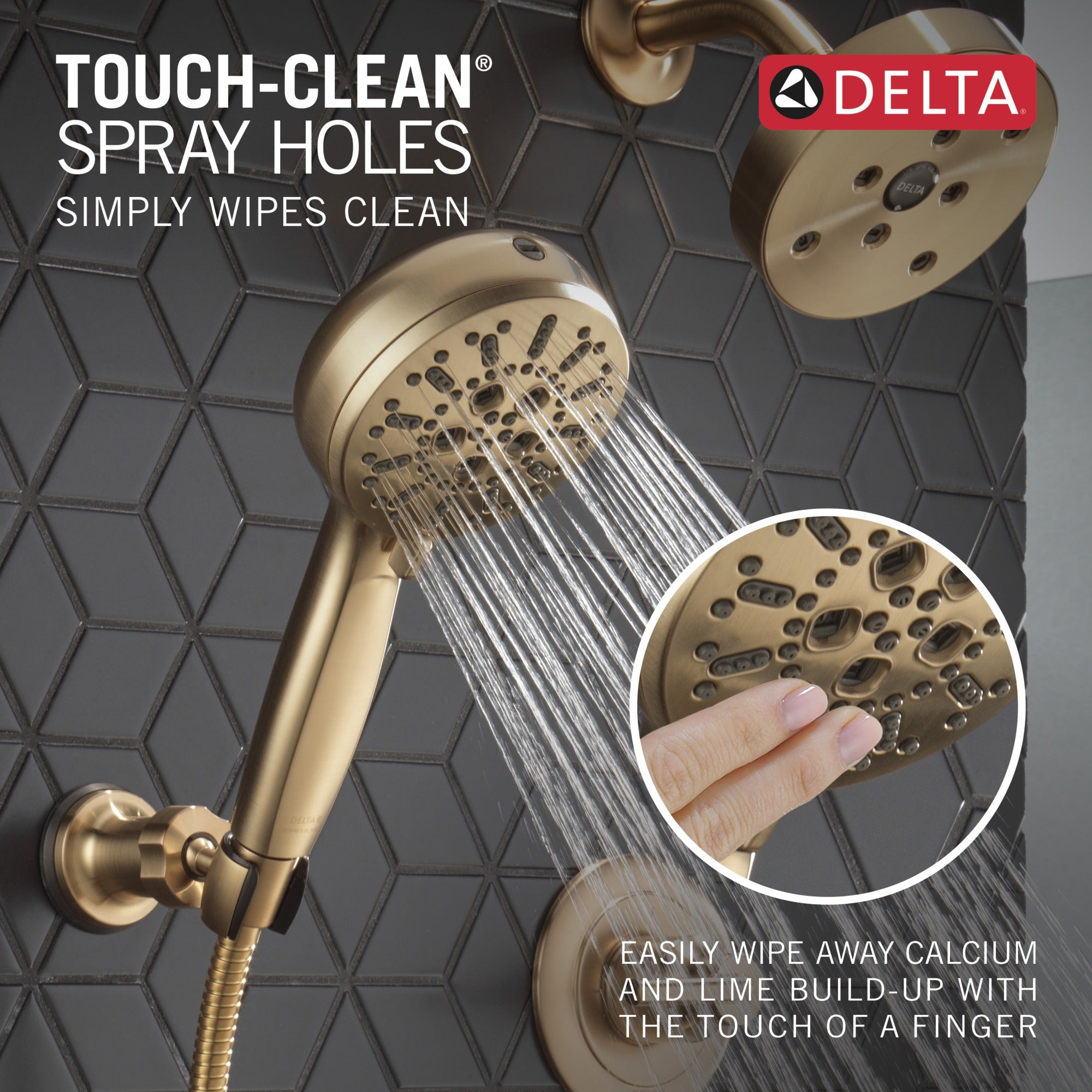 Delta Universal Showering Components 7-Setting Wall Mount Hand Shower with Cleaning Spray