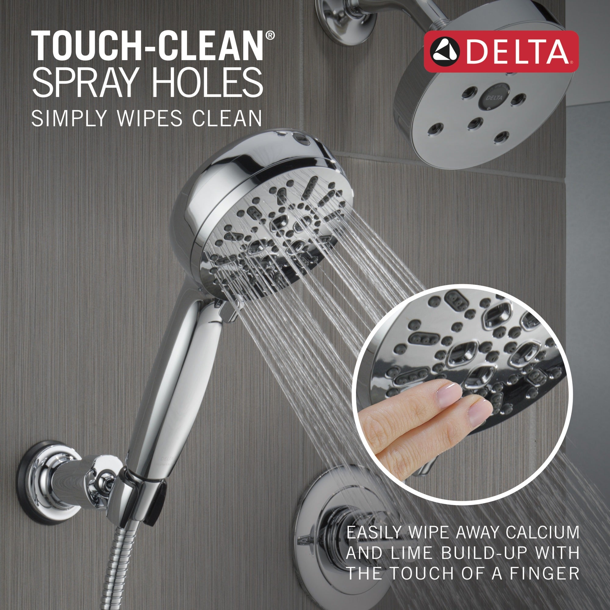 Delta Universal Showering Components 7-Setting Wall Mount Hand Shower with Cleaning Spray