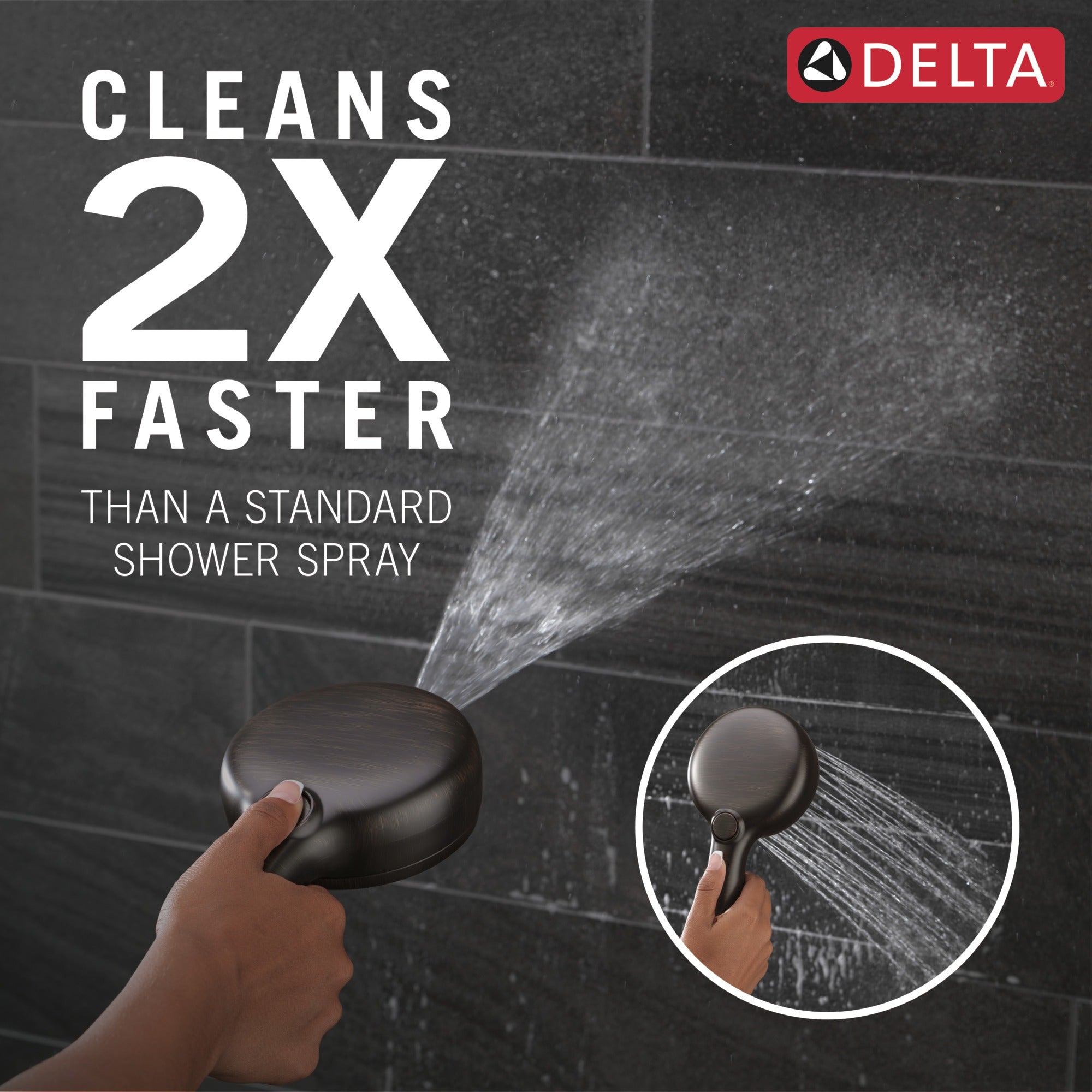 Delta Universal Showering Components 7-Setting Wall Mount Hand Shower with Cleaning Spray