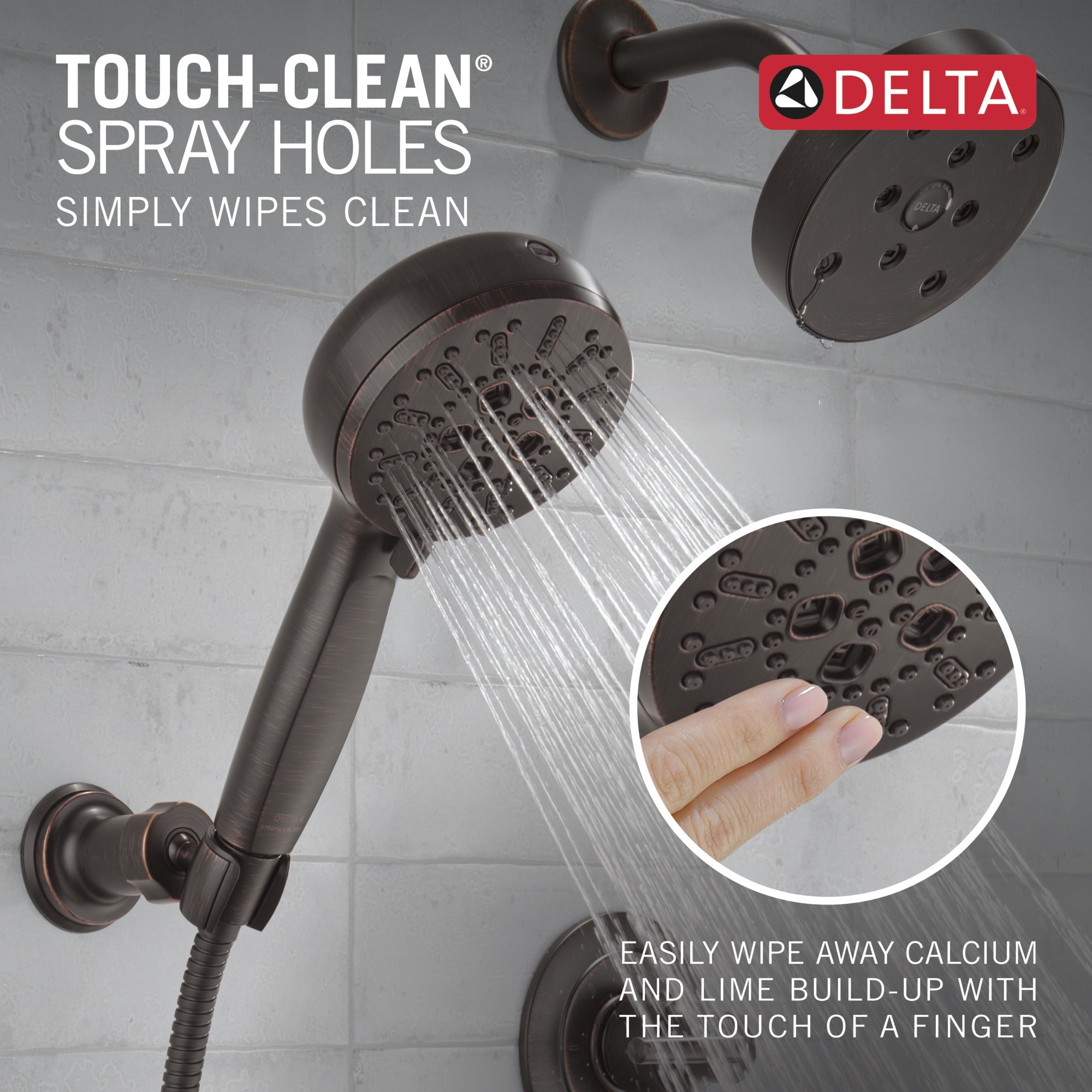 Delta Universal Showering Components 7-Setting Wall Mount Hand Shower with Cleaning Spray
