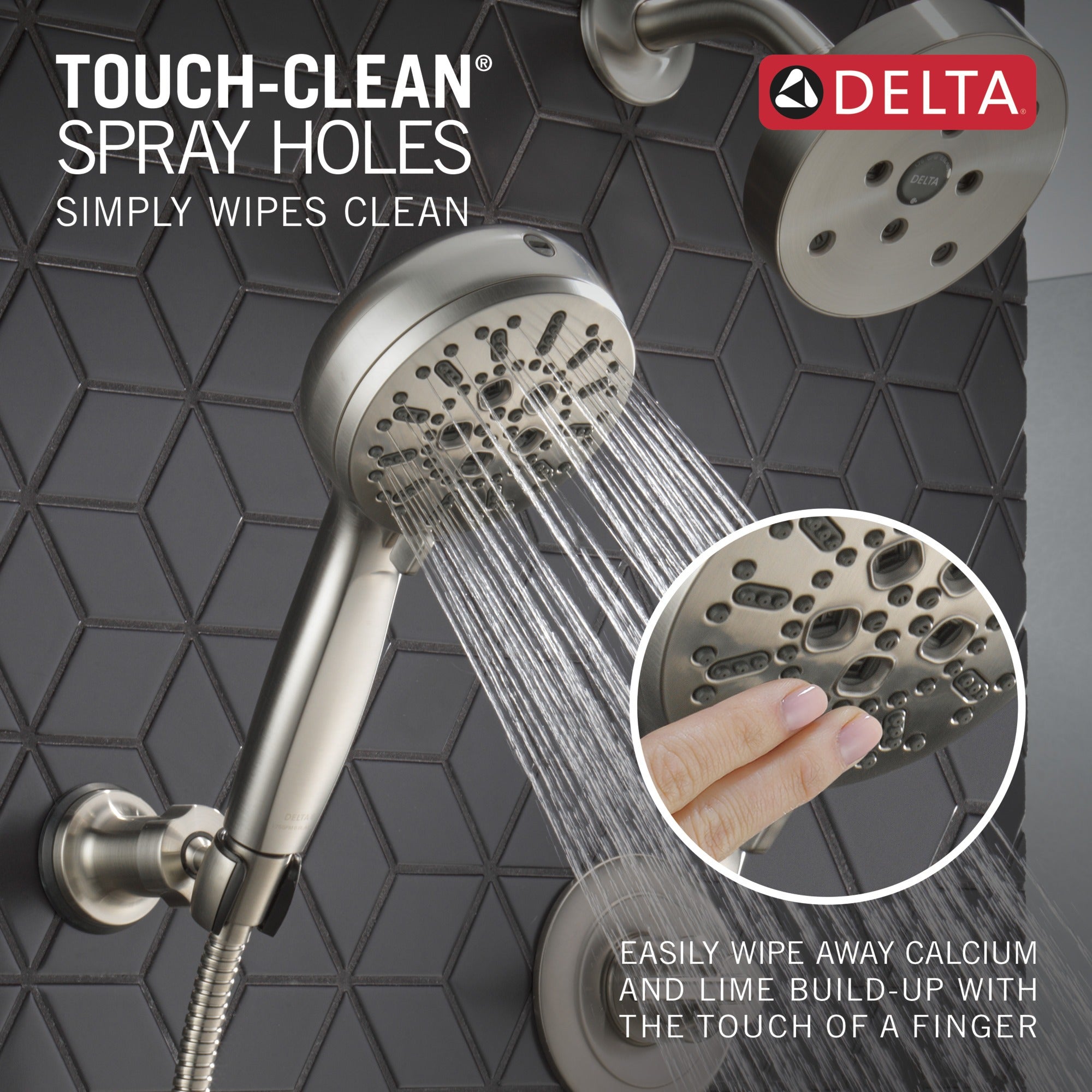 Delta Universal Showering Components 7-Setting Wall Mount Hand Shower with Cleaning Spray