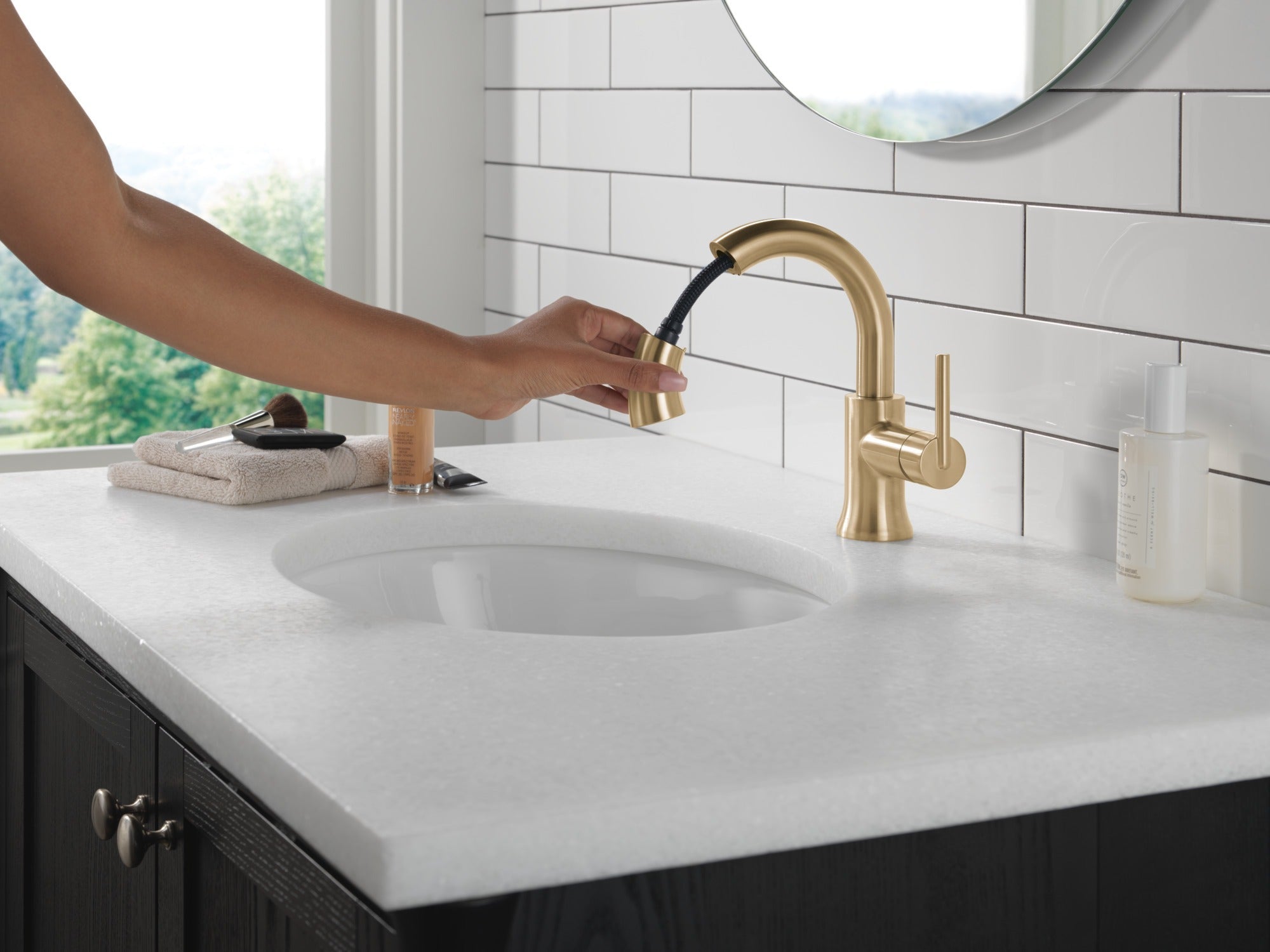 Delta Trinsic® Single Handle Pull Down Bathroom Faucet