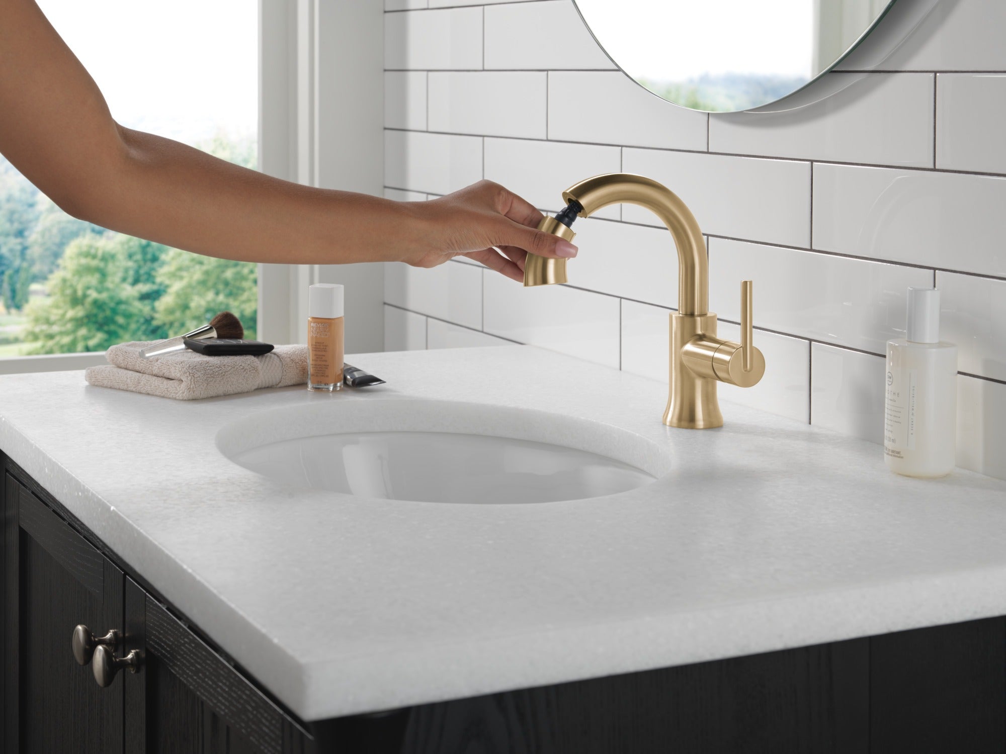 Delta Trinsic® Single Handle Pull Down Bathroom Faucet