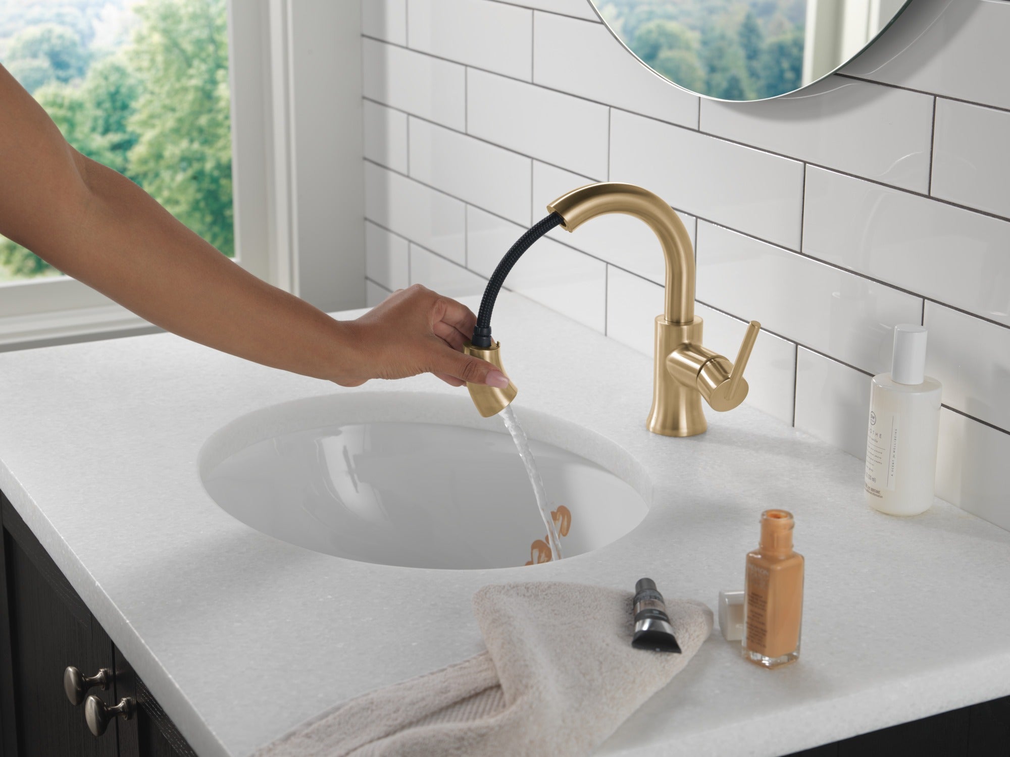 Delta Trinsic® Single Handle Pull Down Bathroom Faucet