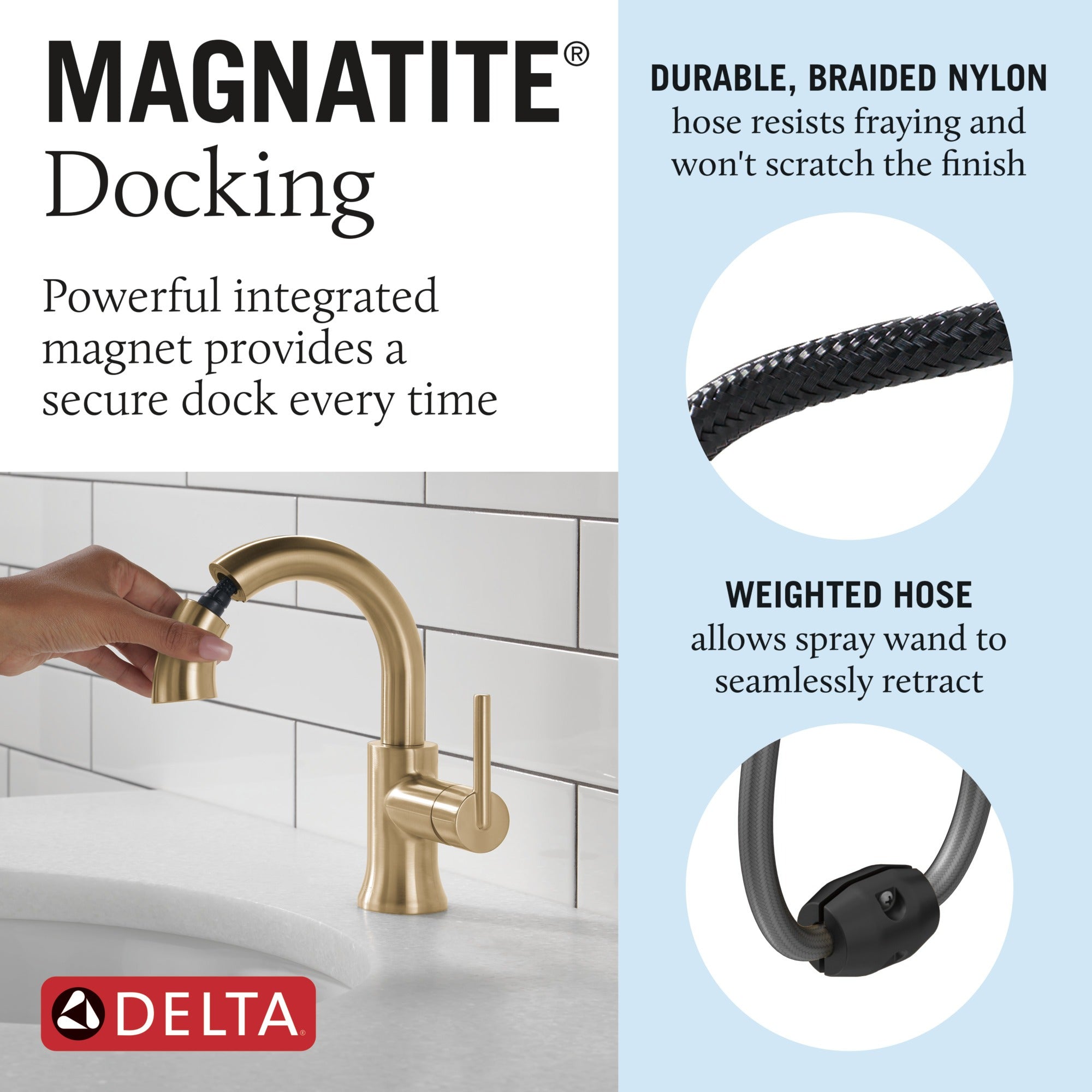 Delta Trinsic® Single Handle Pull Down Bathroom Faucet