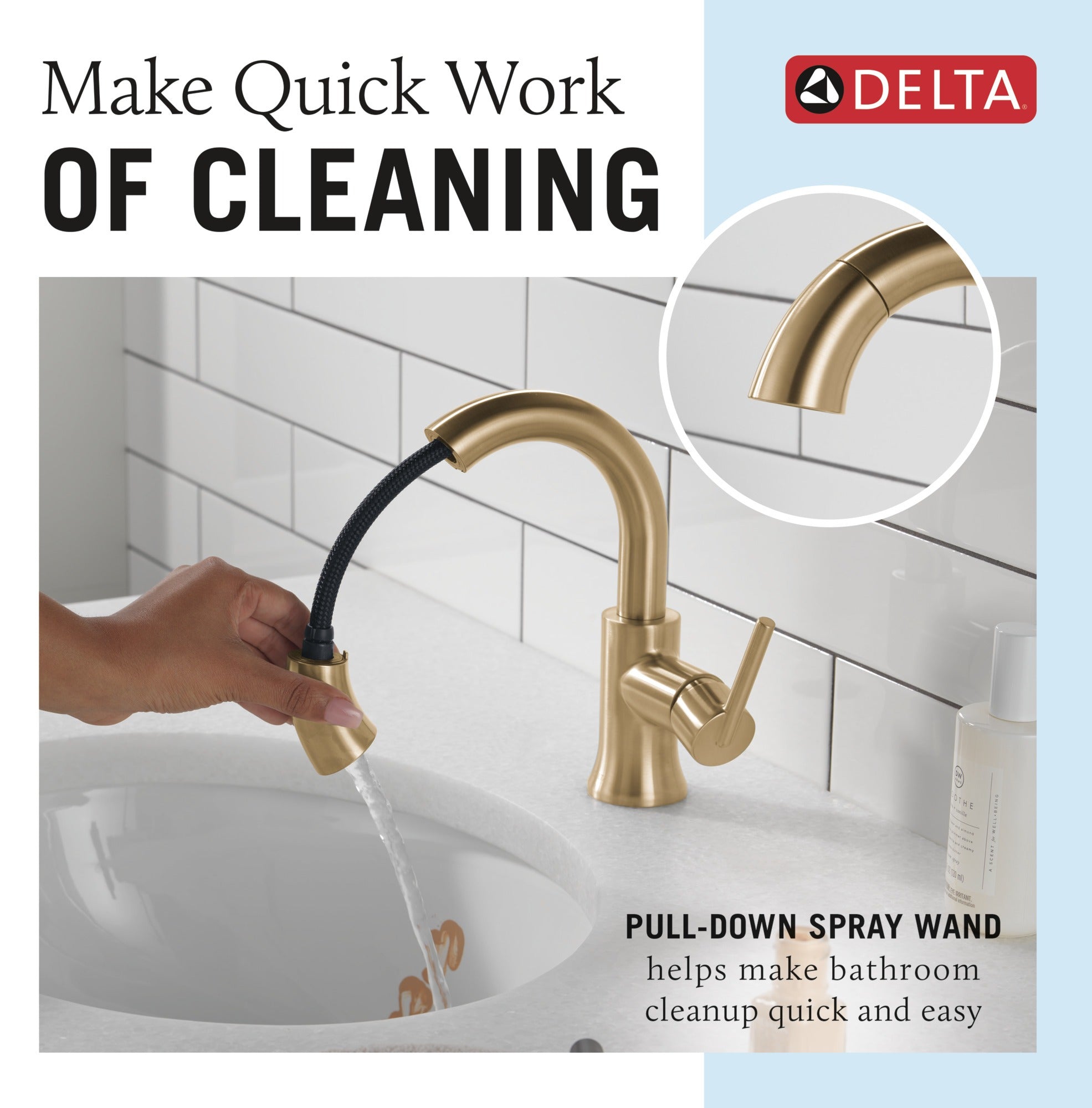 Delta Trinsic® Single Handle Pull Down Bathroom Faucet