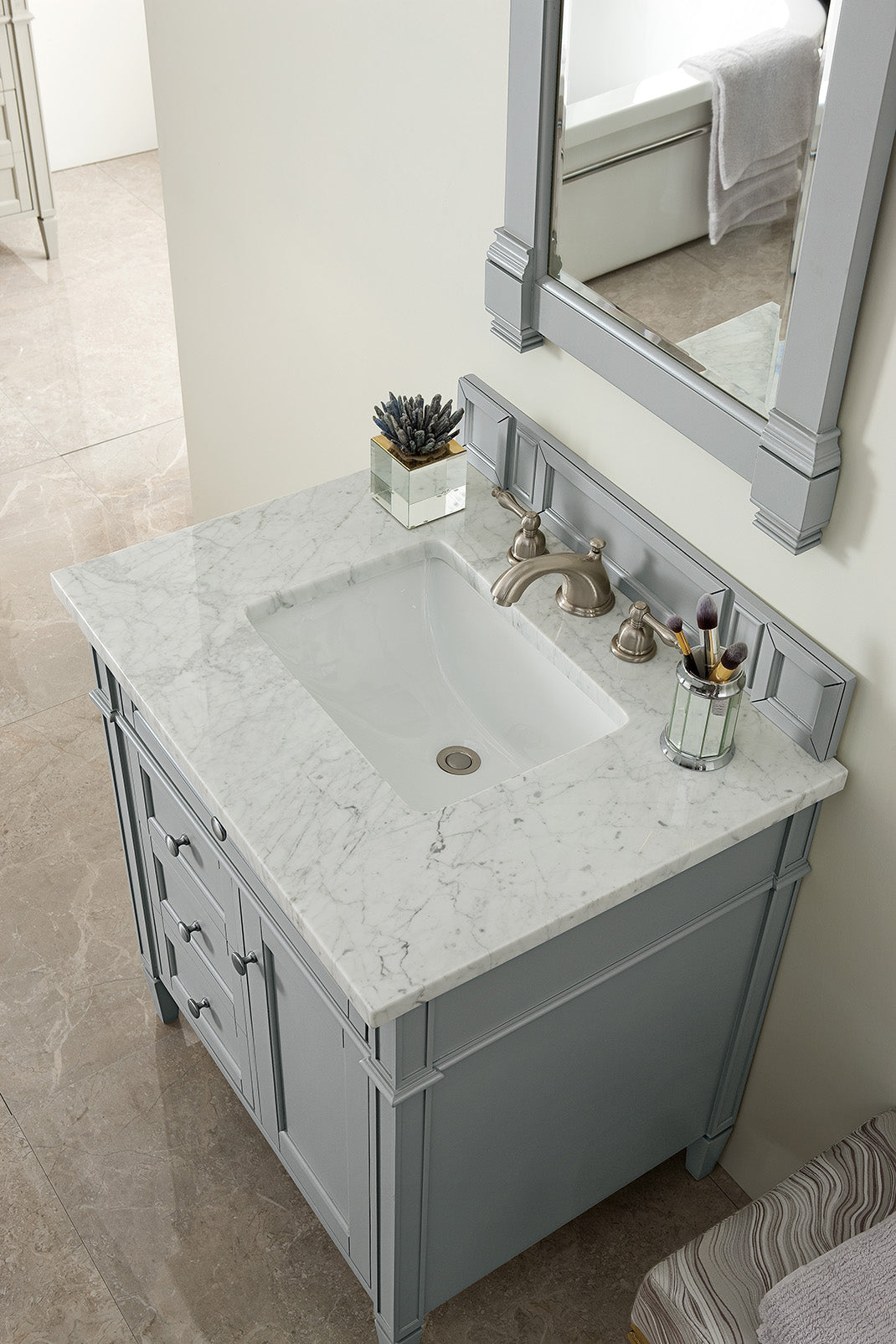James Martin Brittany 30" Single Vanity in Urban Gray with 3cm Countertop