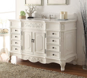 Chans Furniture HF-2815W-AW-56 56" Antique white Morton Bathroom Sink Vanity