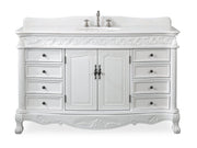 Chans Furniture CF-3882W-AW-56 56 Inch Antique White Traditional Style Single Sink Beckham Bathroom Vanity