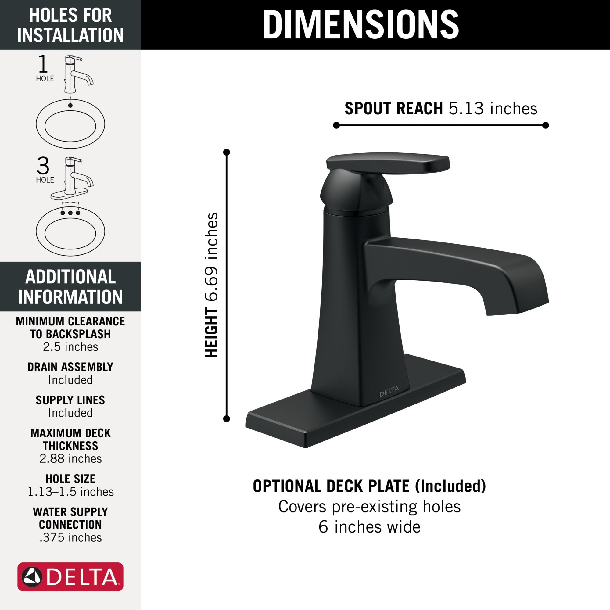 Delta Ashlyn® Single Handle Lavatory Faucet - Metal Pop-Up
