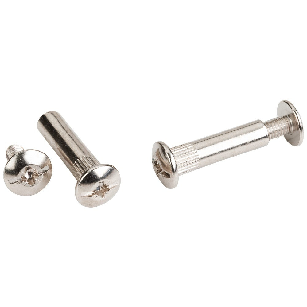 Hardware Resources 2 Piece Nickel Plated Connector Bolt for 5 mm Drilling and 35 mm - 45 mm Panel Thickness - Bag of 600