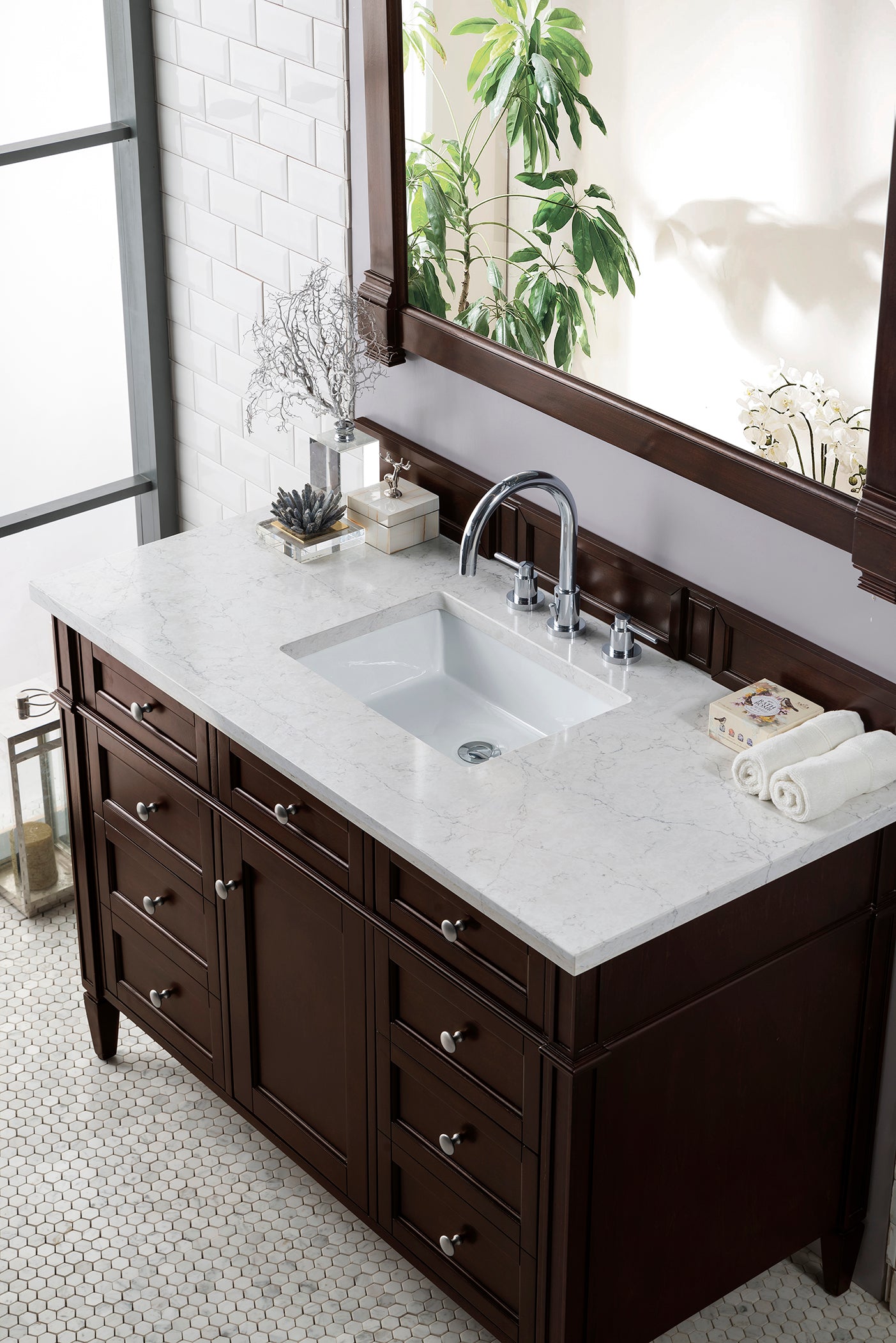 James Martin Brittany 48" Single Vanity in Burnished Mahogany with 3cm Countertop