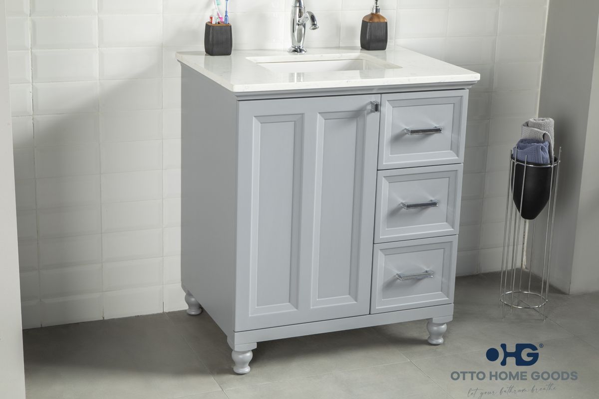 Isabel 30" Gray Bathroom Cabinet