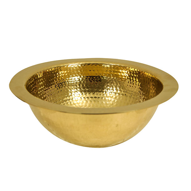 Nantucket ROB - 13" Hand Hammered Brass Round Undermount Bar Room Sink