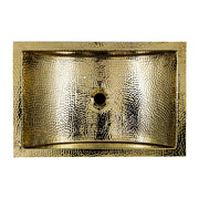 Nantucket TRB2416-OF - 23.5" X 15.5" Hand Hammered Brass Rectangle Undermount Bathroom Sink with Overflow