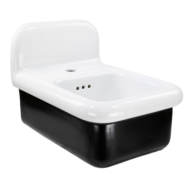 Victorian Collection White 20" Wall Mount Sink with holes for deck mounted faucets
